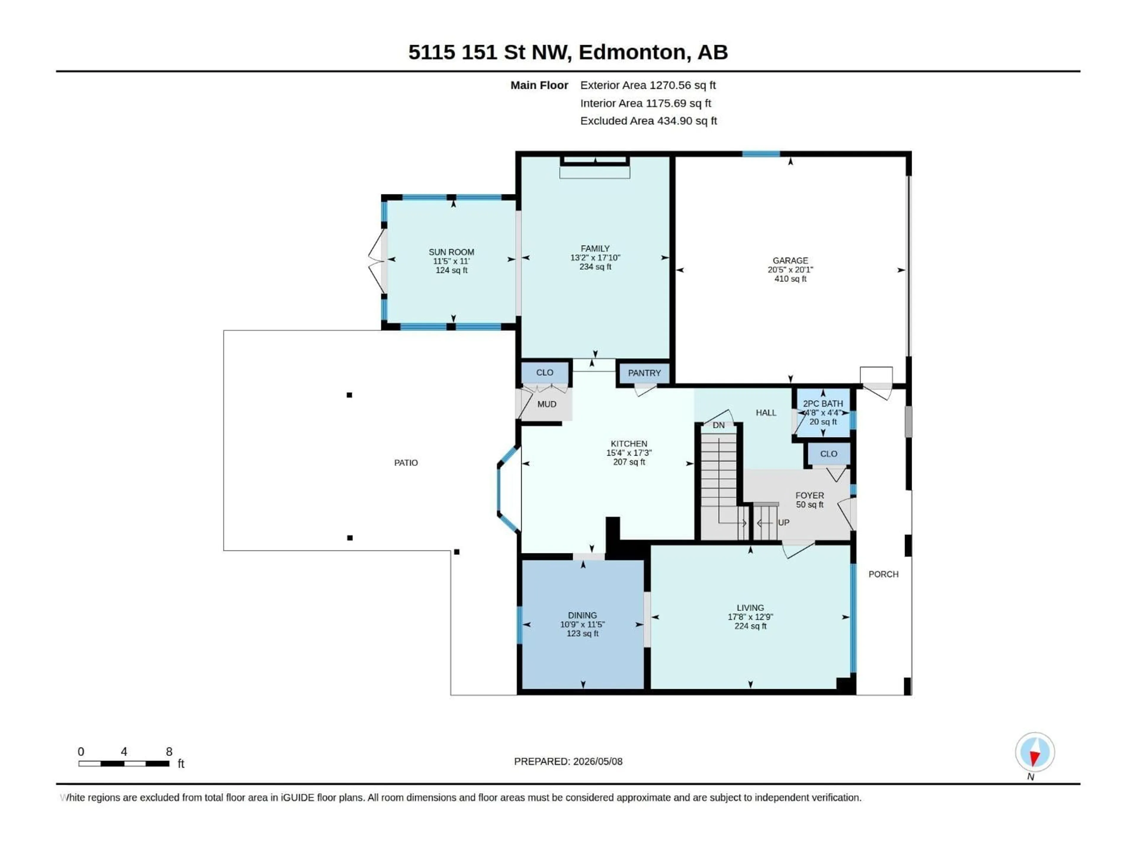 Floor plan for 5115 151 ST, Edmonton Alberta T6H4Z9