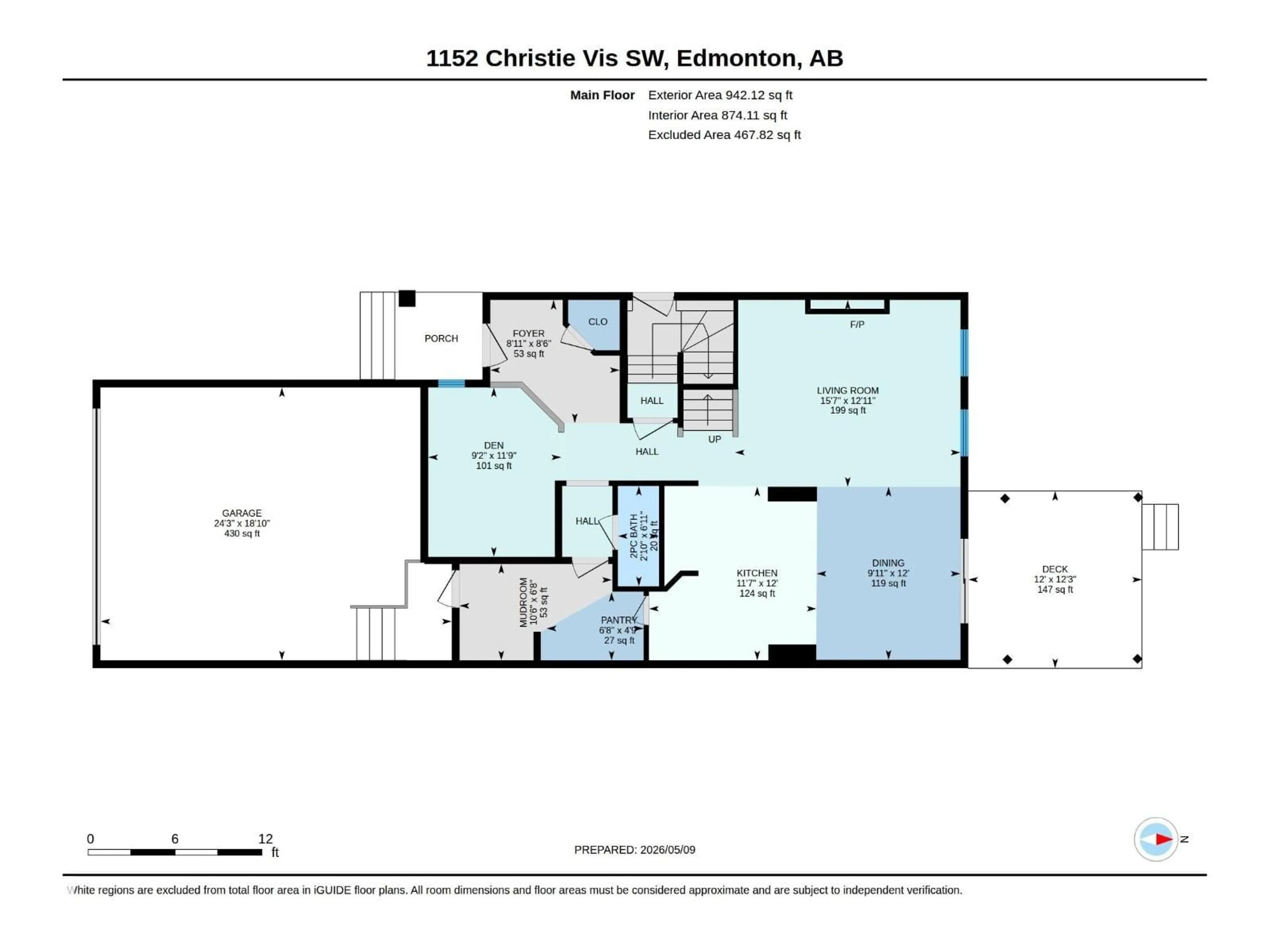Floor plan for 1152 CHRISTIE VISTA, Edmonton Alberta T6W4S5