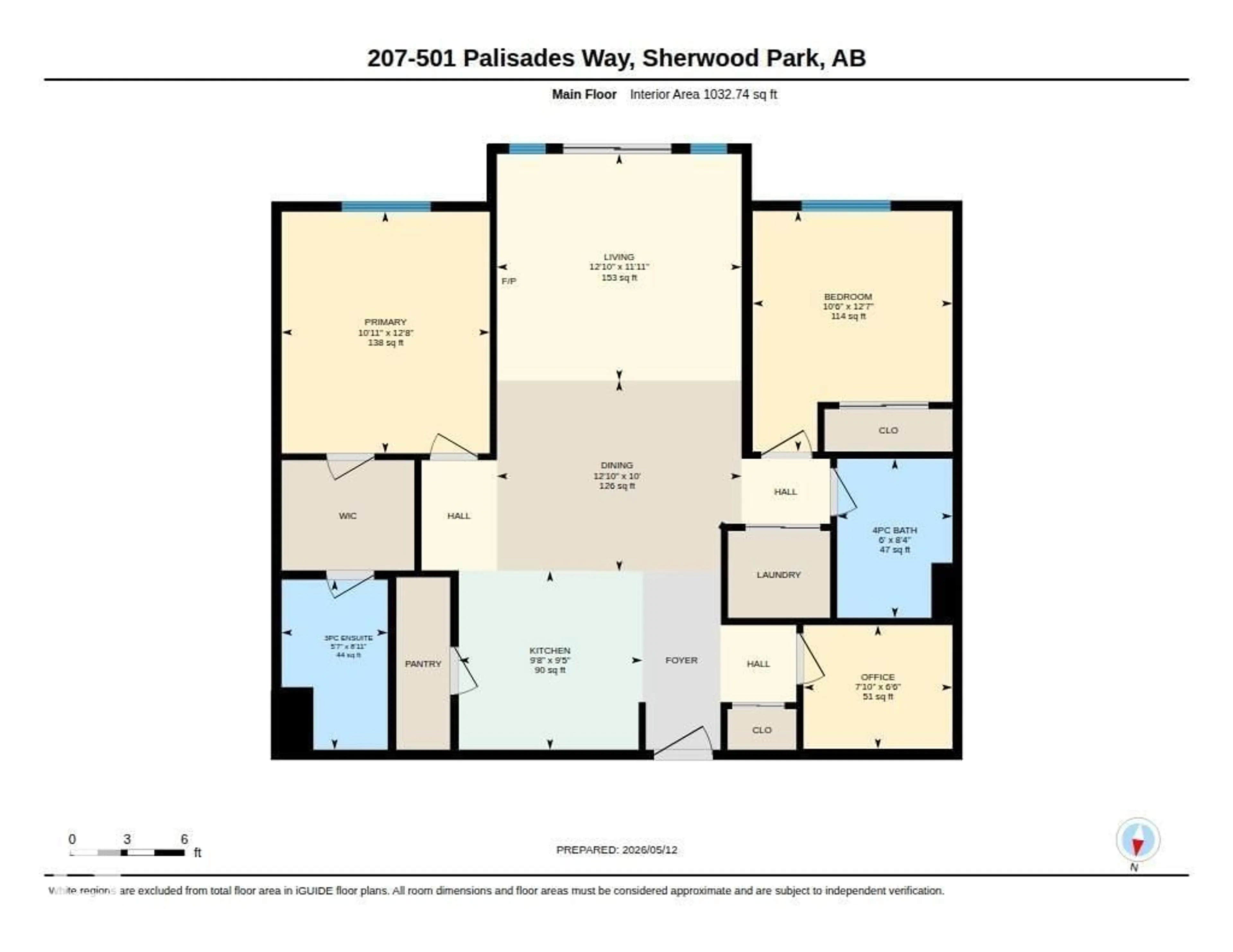 Floor plan for 207 - 501 PALISADES WY, Sherwood Park Alberta T8H0H8