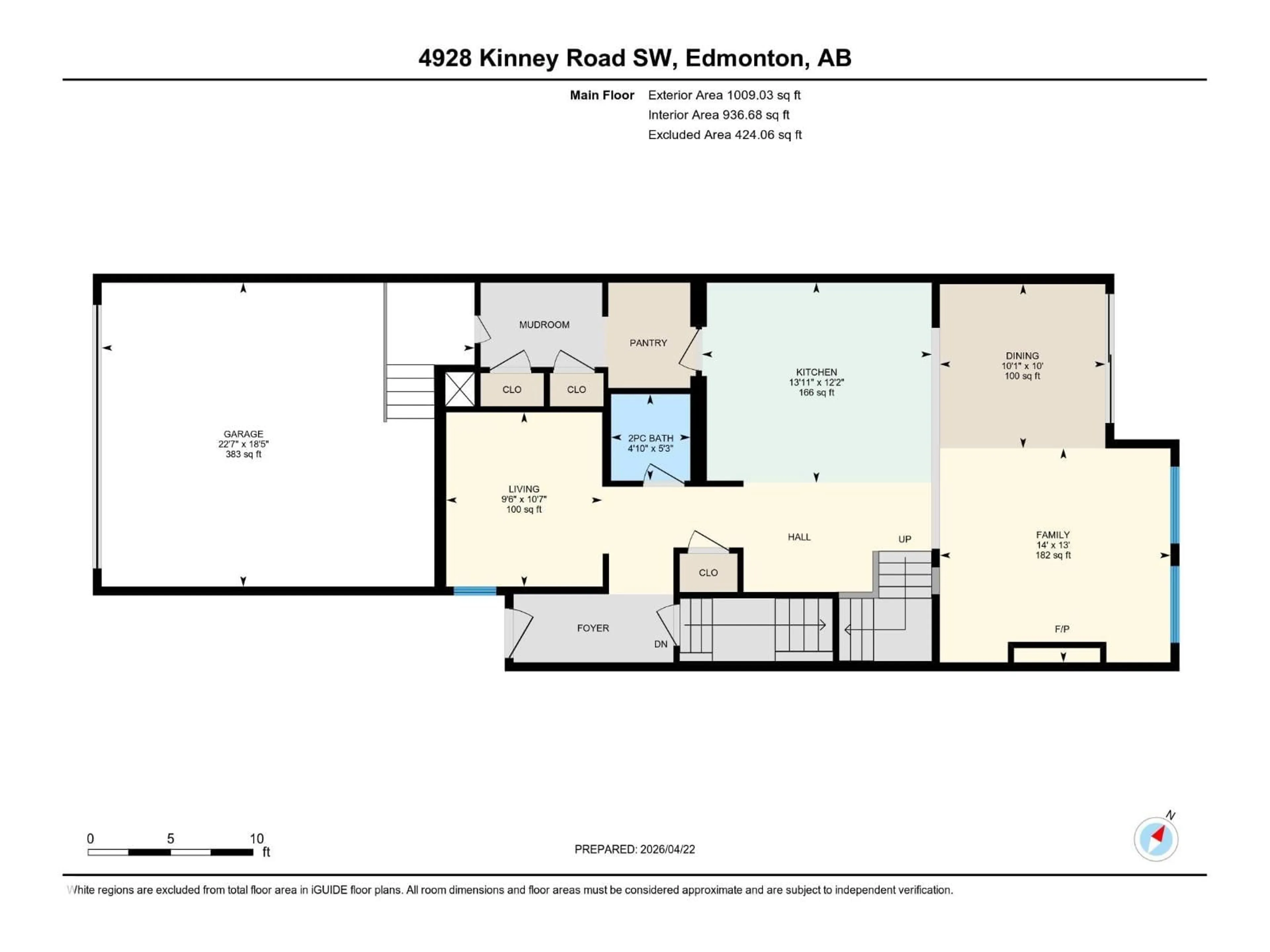 Floor plan for 4928 KINNEY RD, Edmonton Alberta T6W5H1