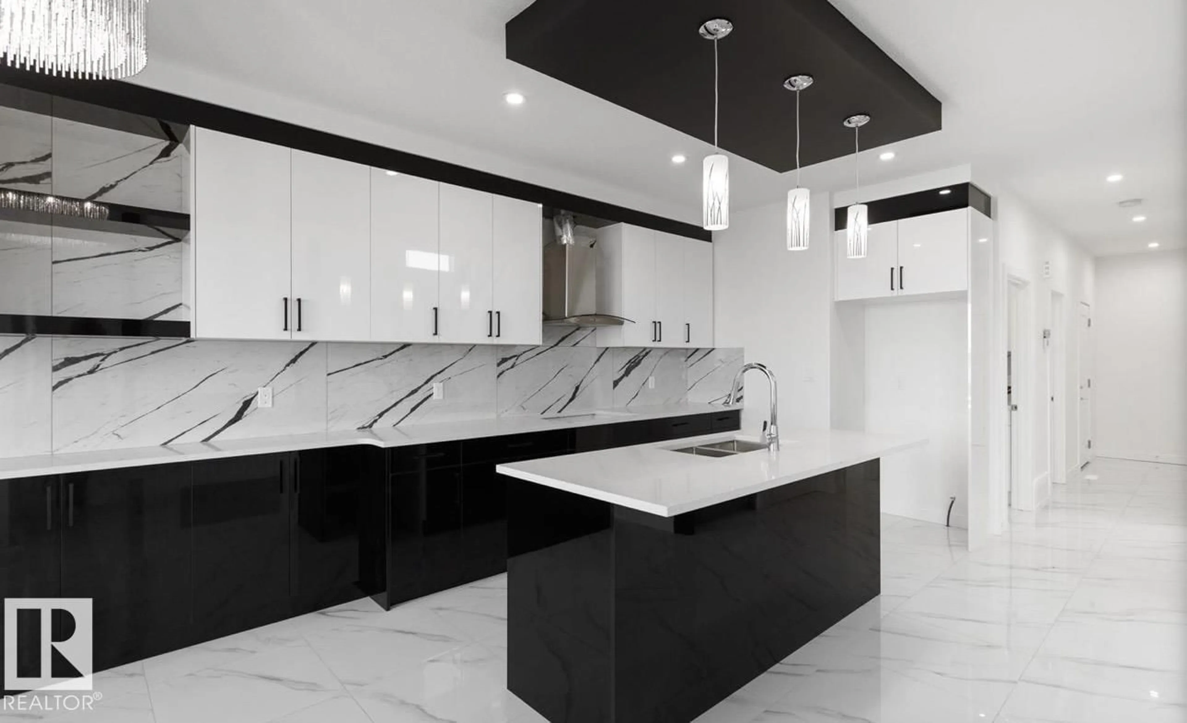 Contemporary kitchen, ceramic/tile floor for NW - 1409 12 STREET, Edmonton Alberta T6T0G9
