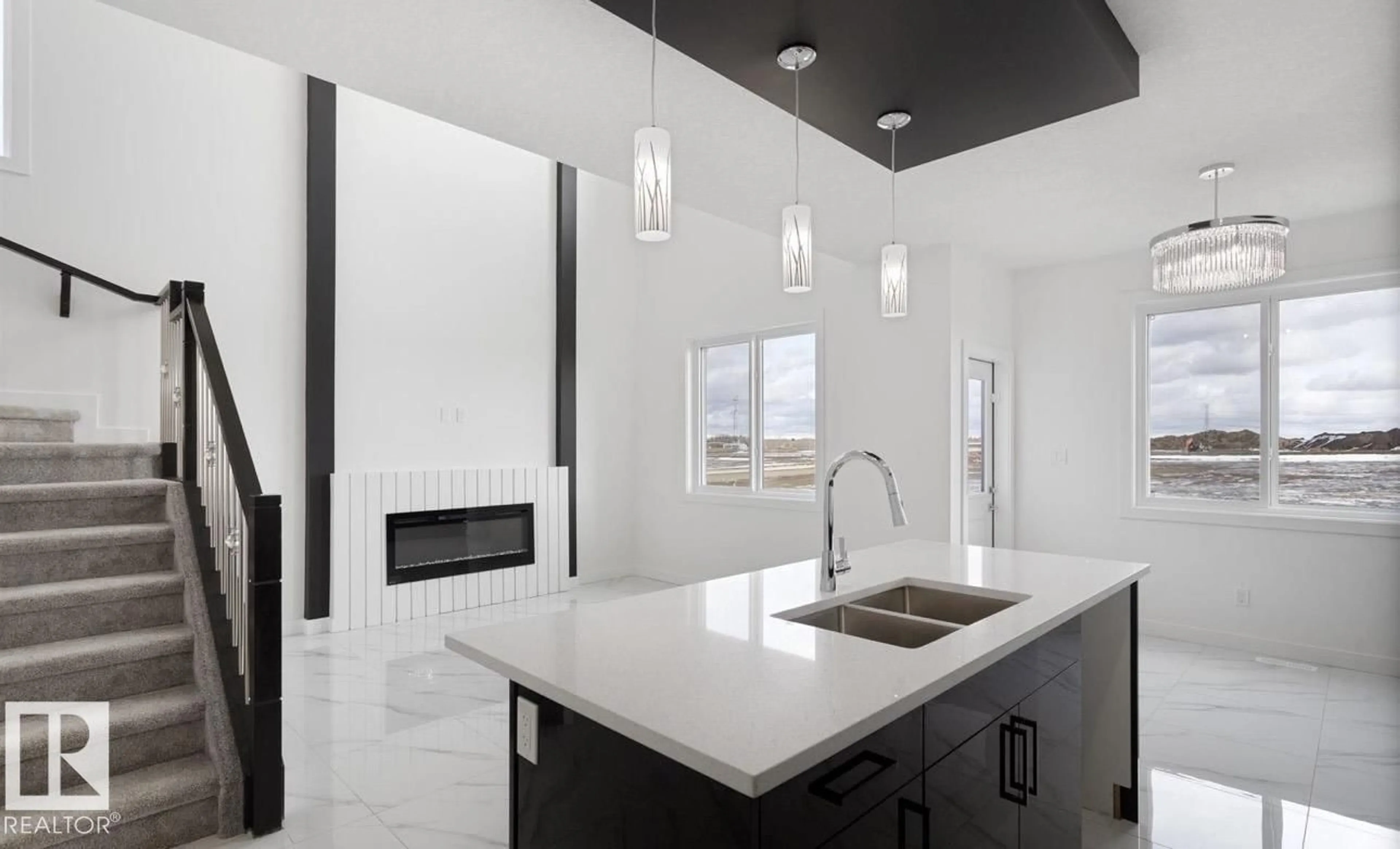 Contemporary kitchen, ceramic/tile floor for NW - 1409 12 STREET, Edmonton Alberta T6T0G9