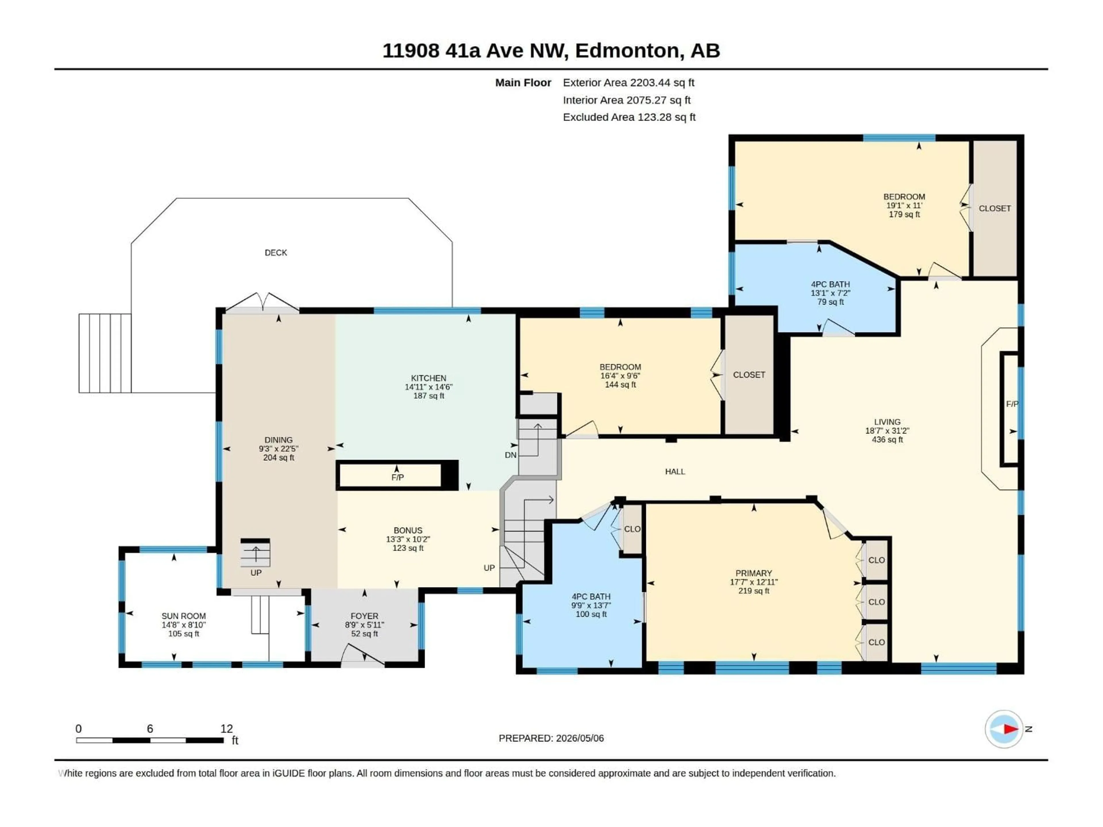 Floor plan for NW - 11908 41A AV, Edmonton Alberta T6J0V9