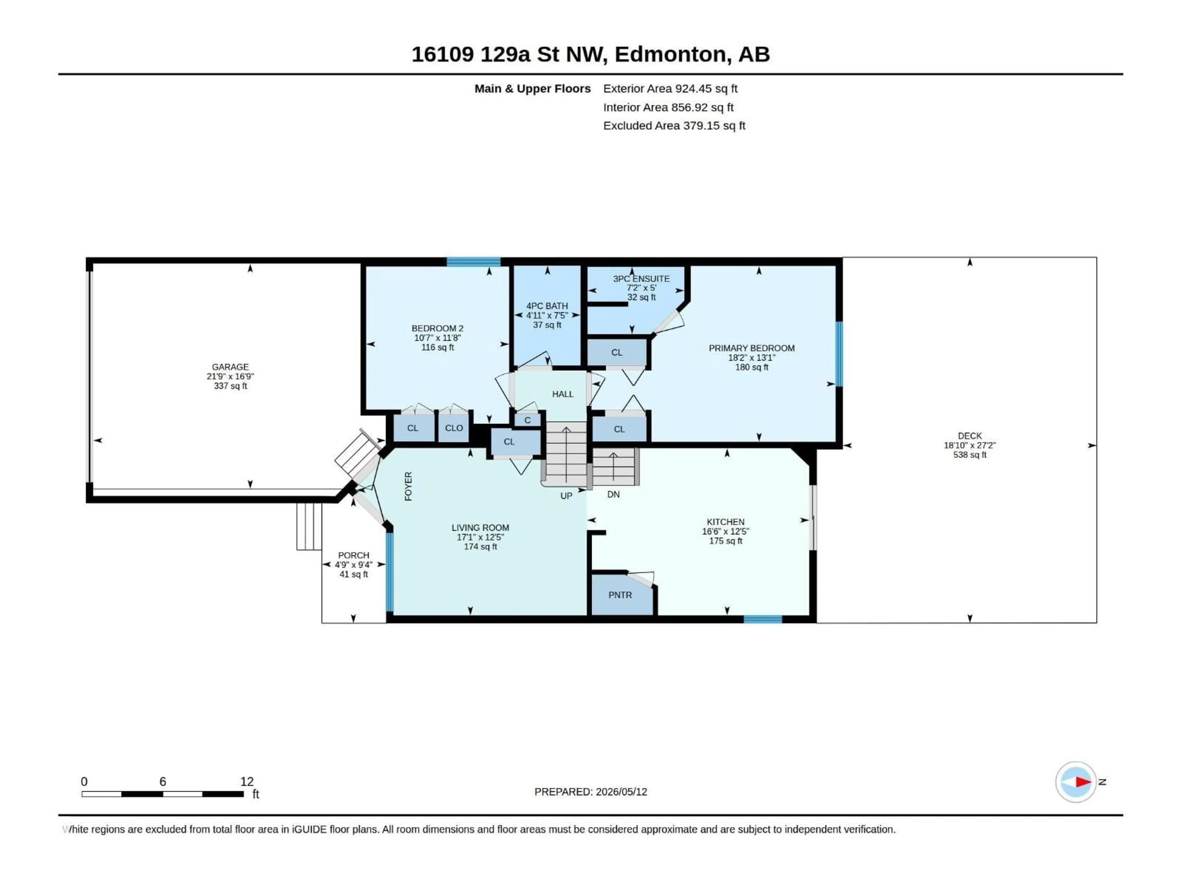 Floor plan for NW - 16109 129A ST, Edmonton Alberta T6V1S9