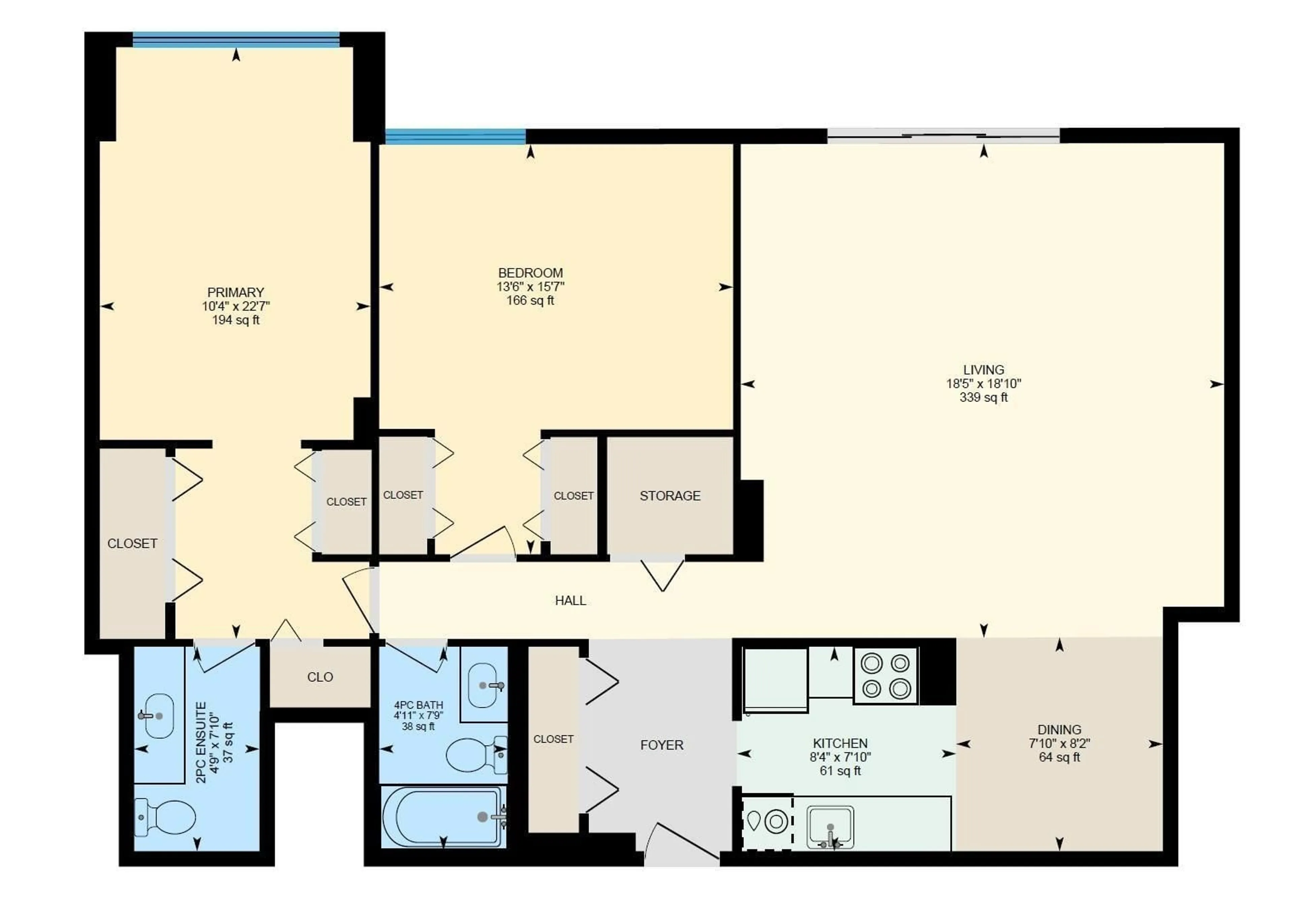 Floor plan for #306 - 12121 JASPER AV, Edmonton Alberta T5N3X7