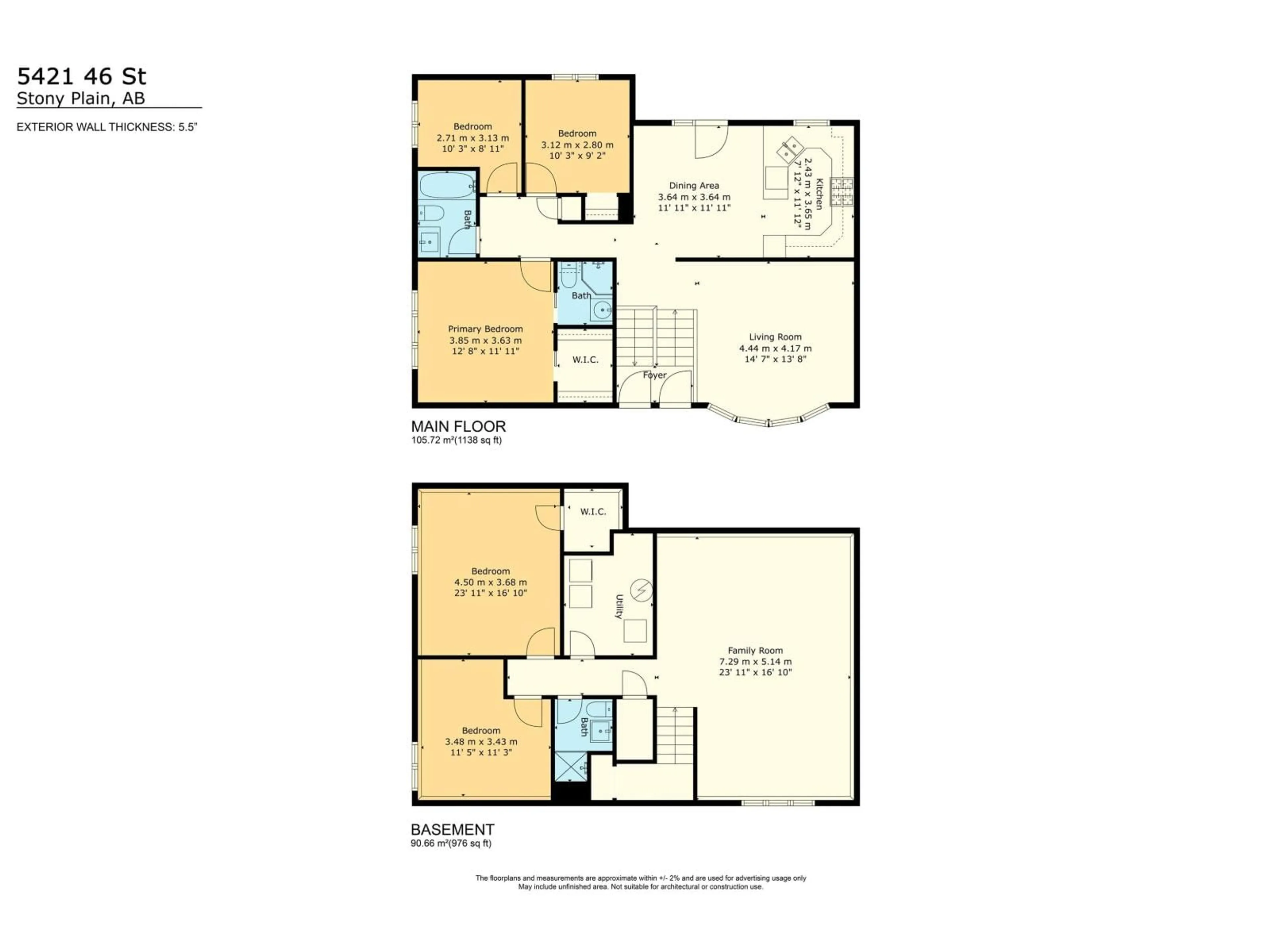 Floor plan for 5421 46 ST, Stony Plain Alberta T7Z1E5