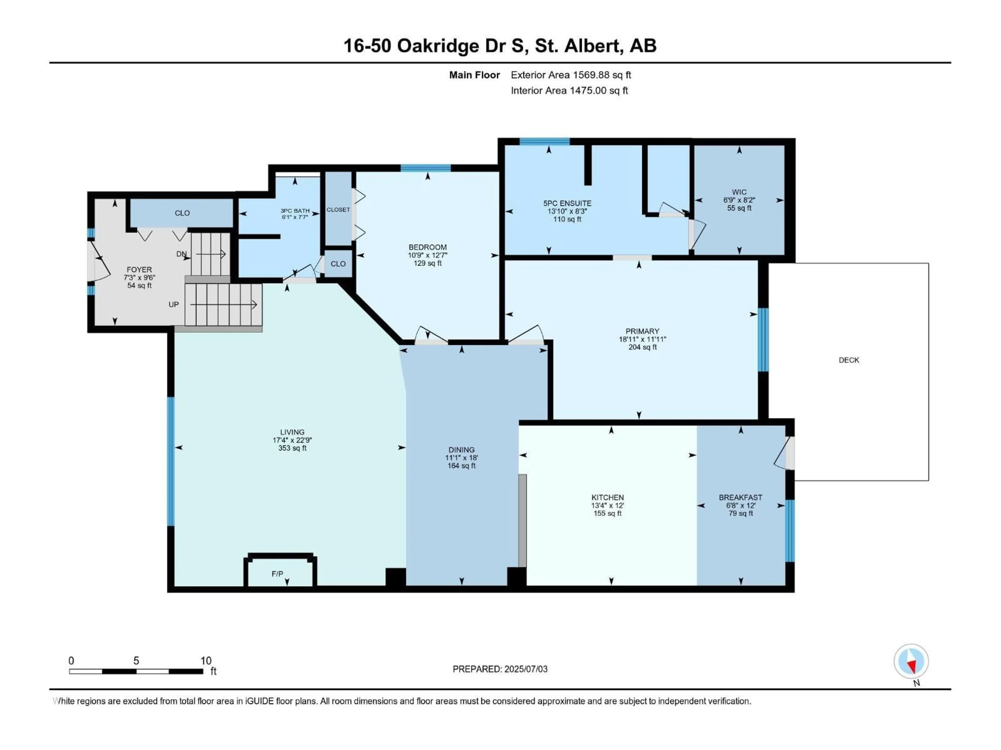 Floor plan for 50 - 16 OAKRIDGE DR, St. Albert Alberta T8N7A1