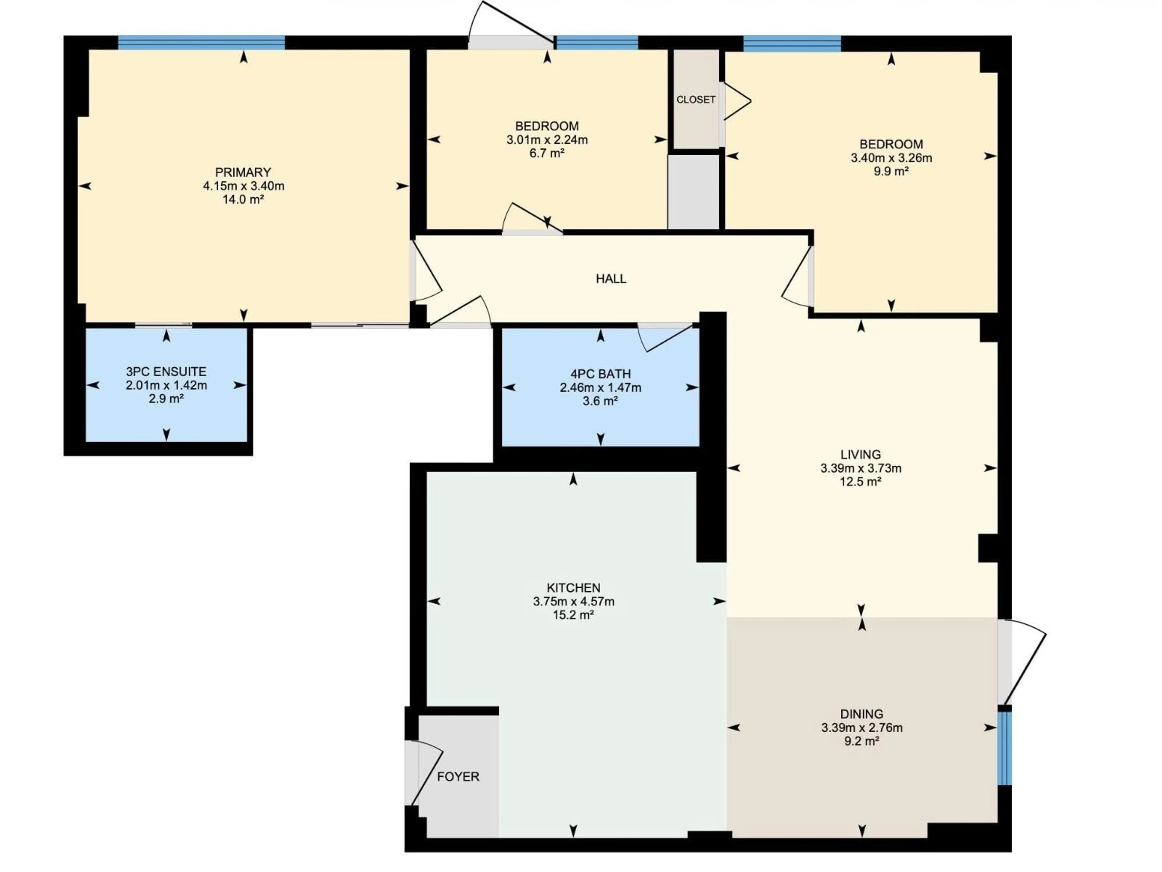 Floor plan for 905 - 9940 112 ST NW, Edmonton Alberta T5K1L8