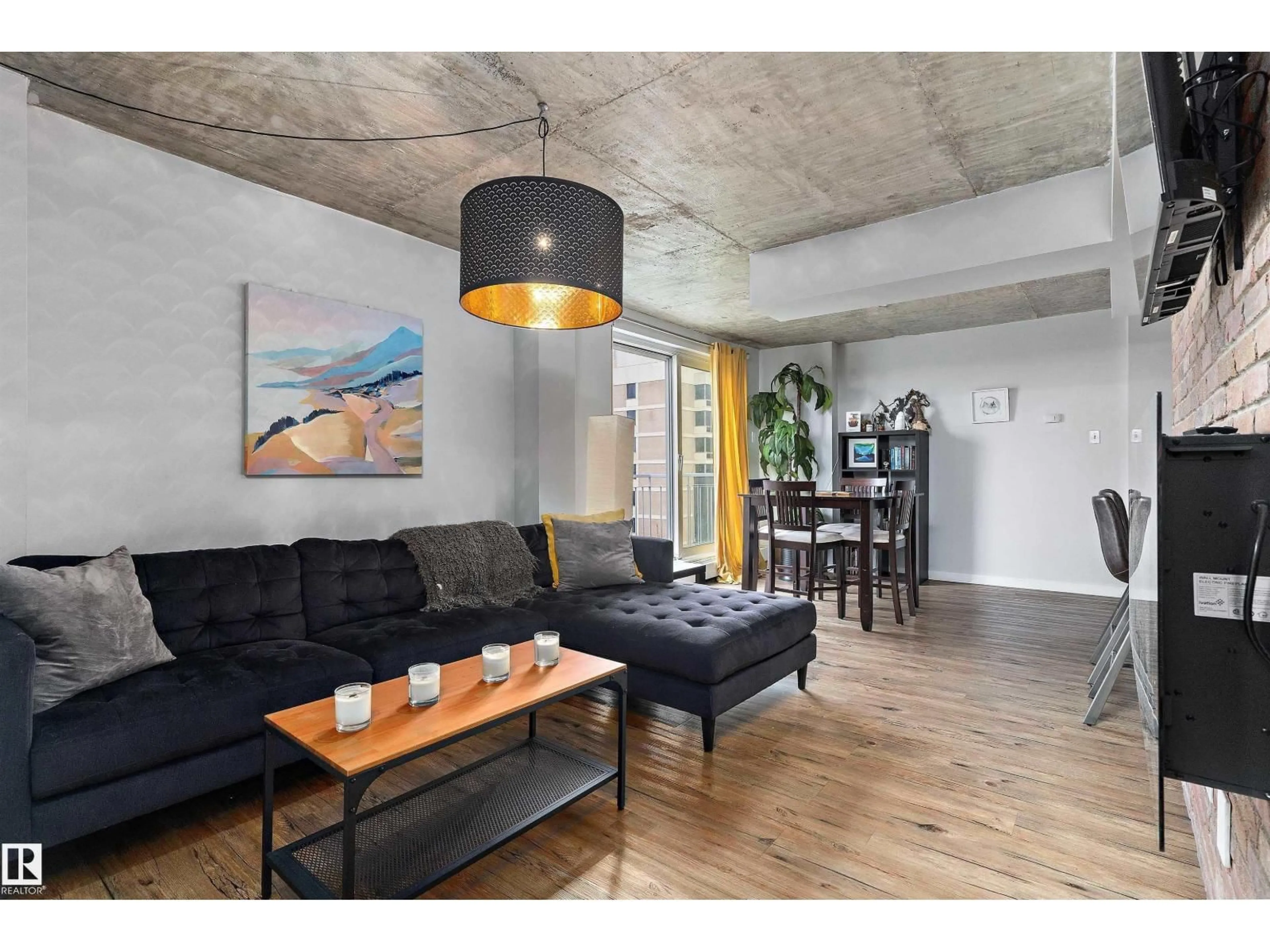 Living room with furniture, unknown for 905 - 9940 112 ST NW, Edmonton Alberta T5K1L8