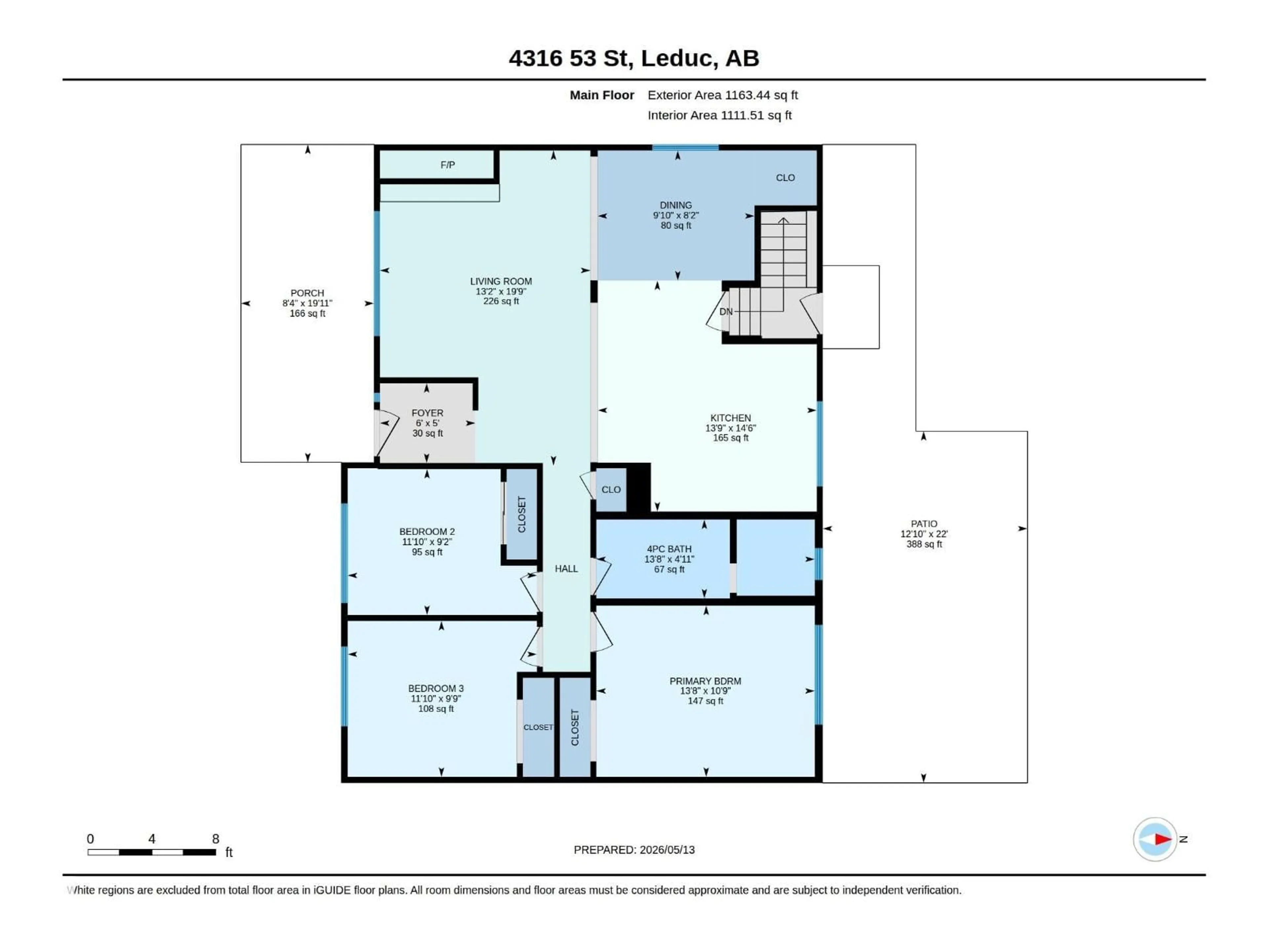 Floor plan for 4316 53 ST, Leduc Alberta T9E5B1