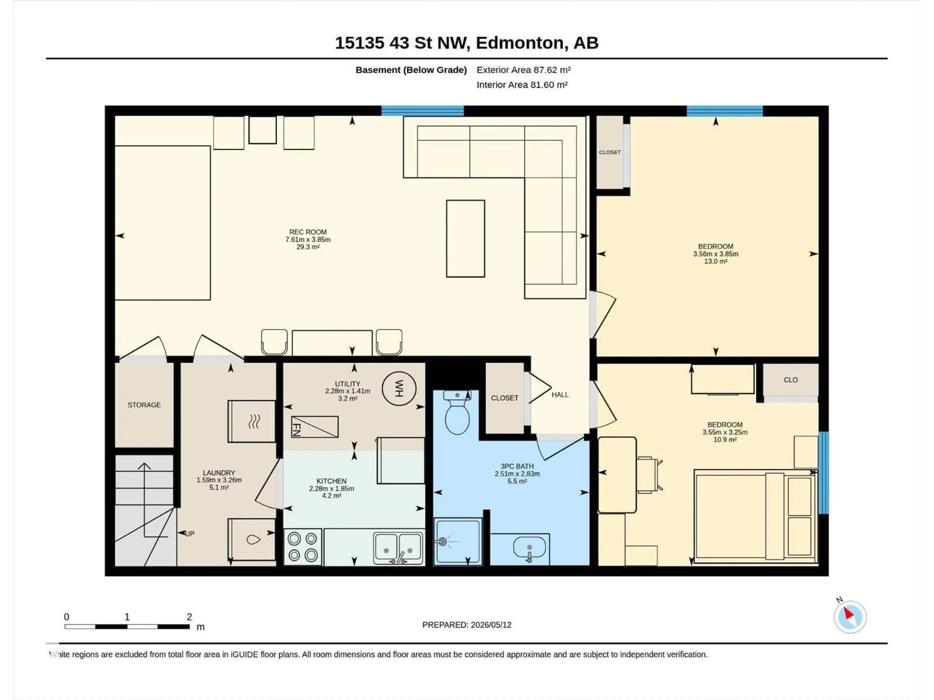 Floor plan for NW - 15135 43 ST, Edmonton Alberta T5Y3B3