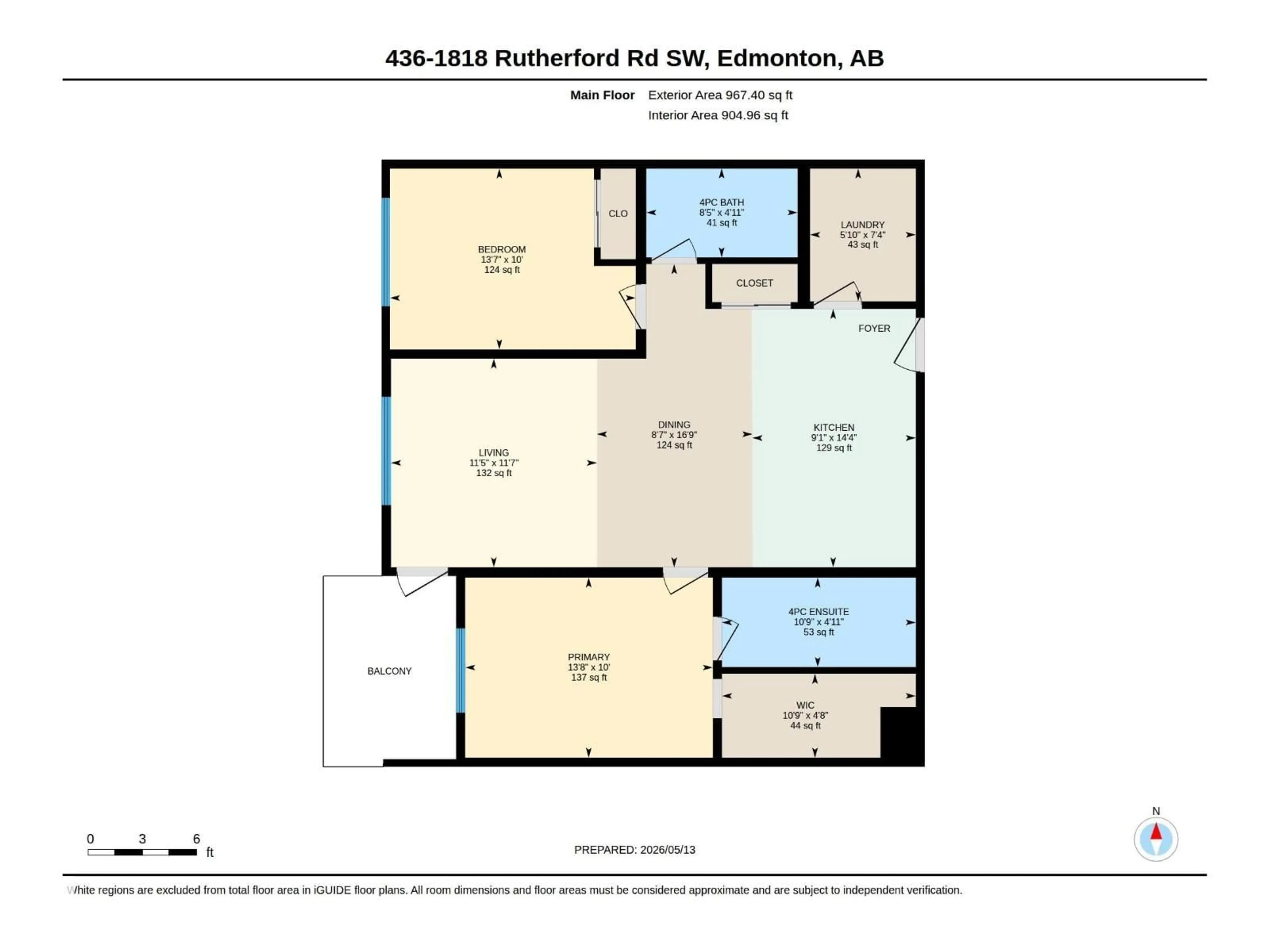 Floor plan for 1818 - 436 RUTHERFORD RD, Edmonton Alberta T6W2K6