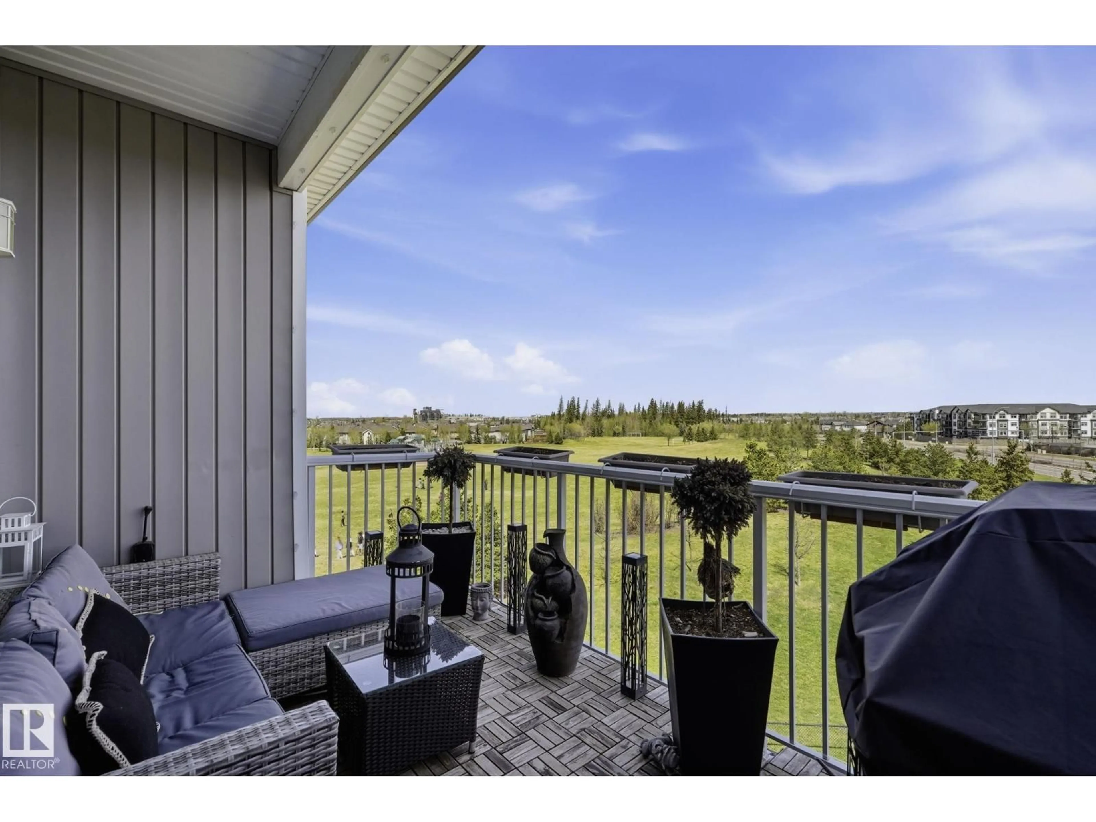 Patio, water/lake/river/ocean view for 1818 - 436 RUTHERFORD RD, Edmonton Alberta T6W2K6