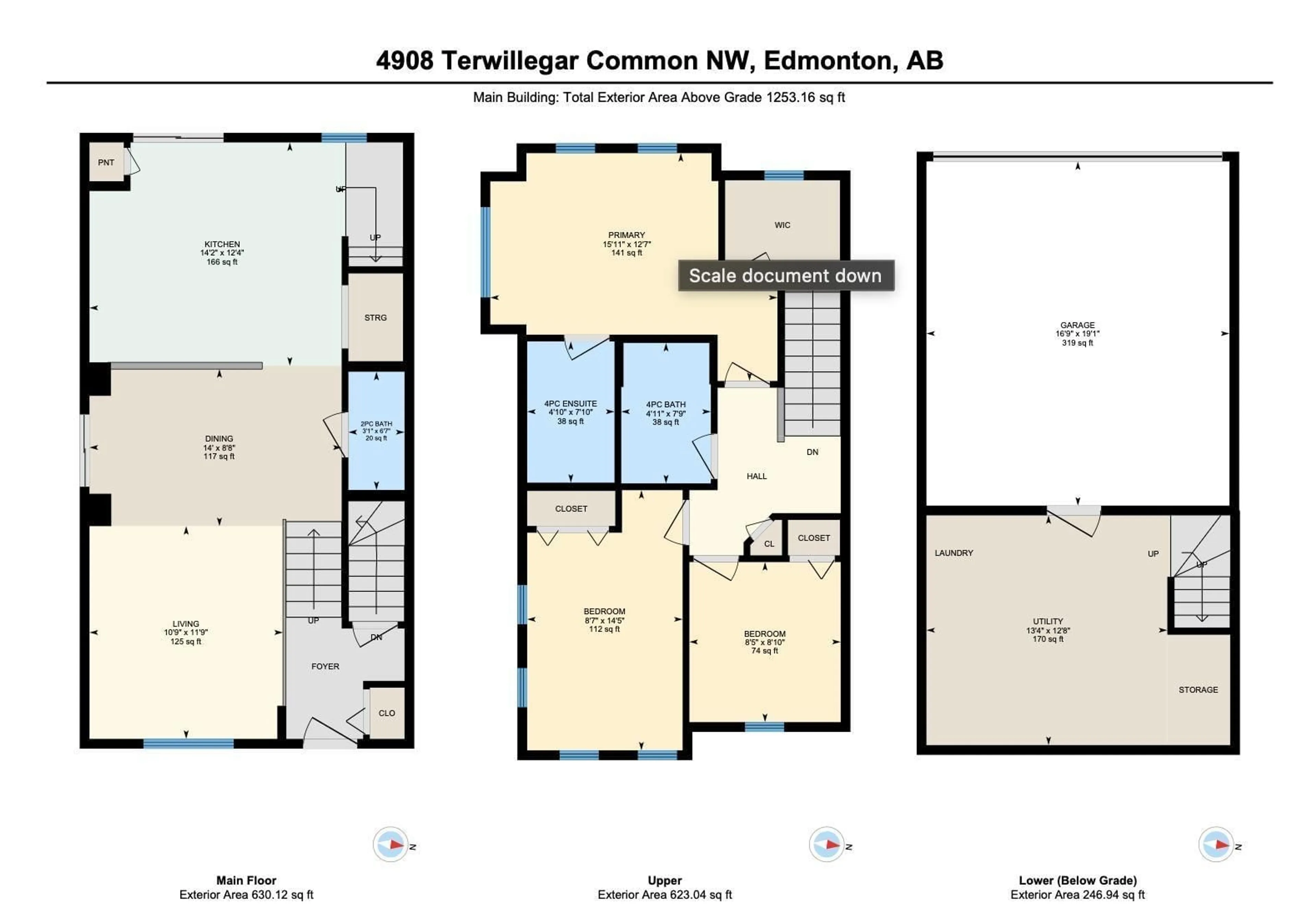 Floor plan for 4908 TERWILLEGAR CM, Edmonton Alberta T6R0S3