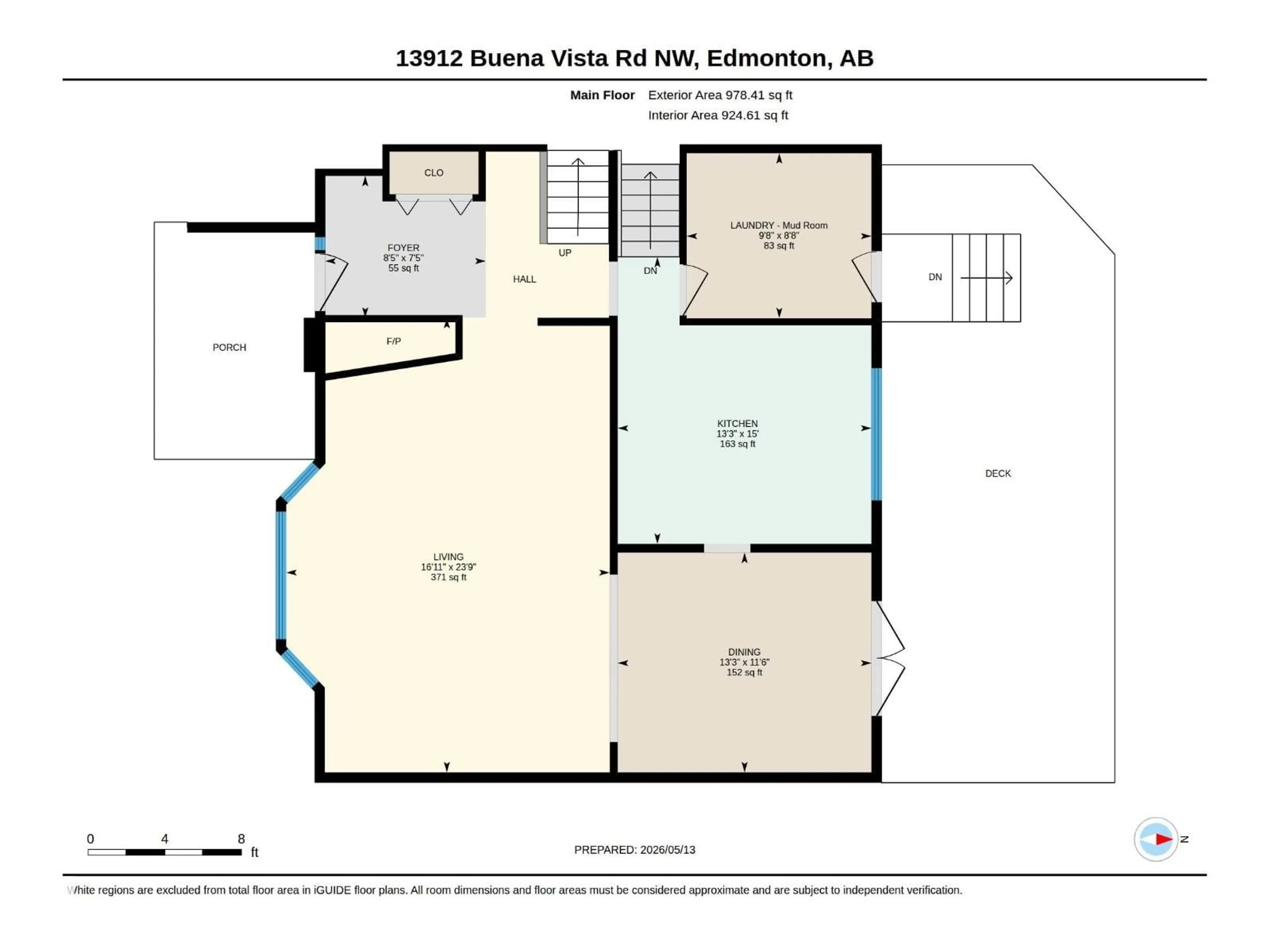 Floor plan for 13912 BUENA VISTA RD, Edmonton Alberta T5R5S1