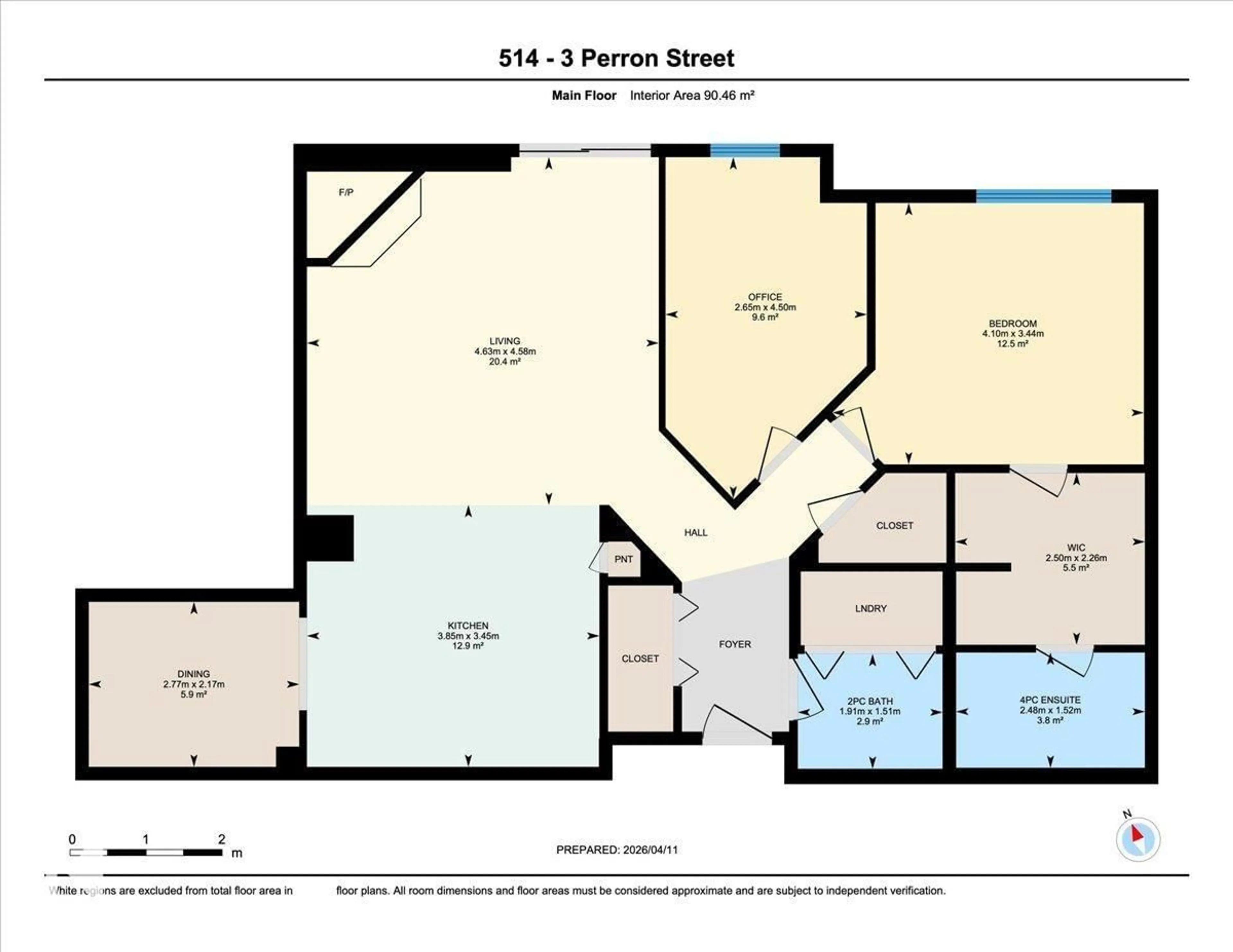 Floor plan for 3 - 514 PERRON ST, St. Albert Alberta T8N5Z5