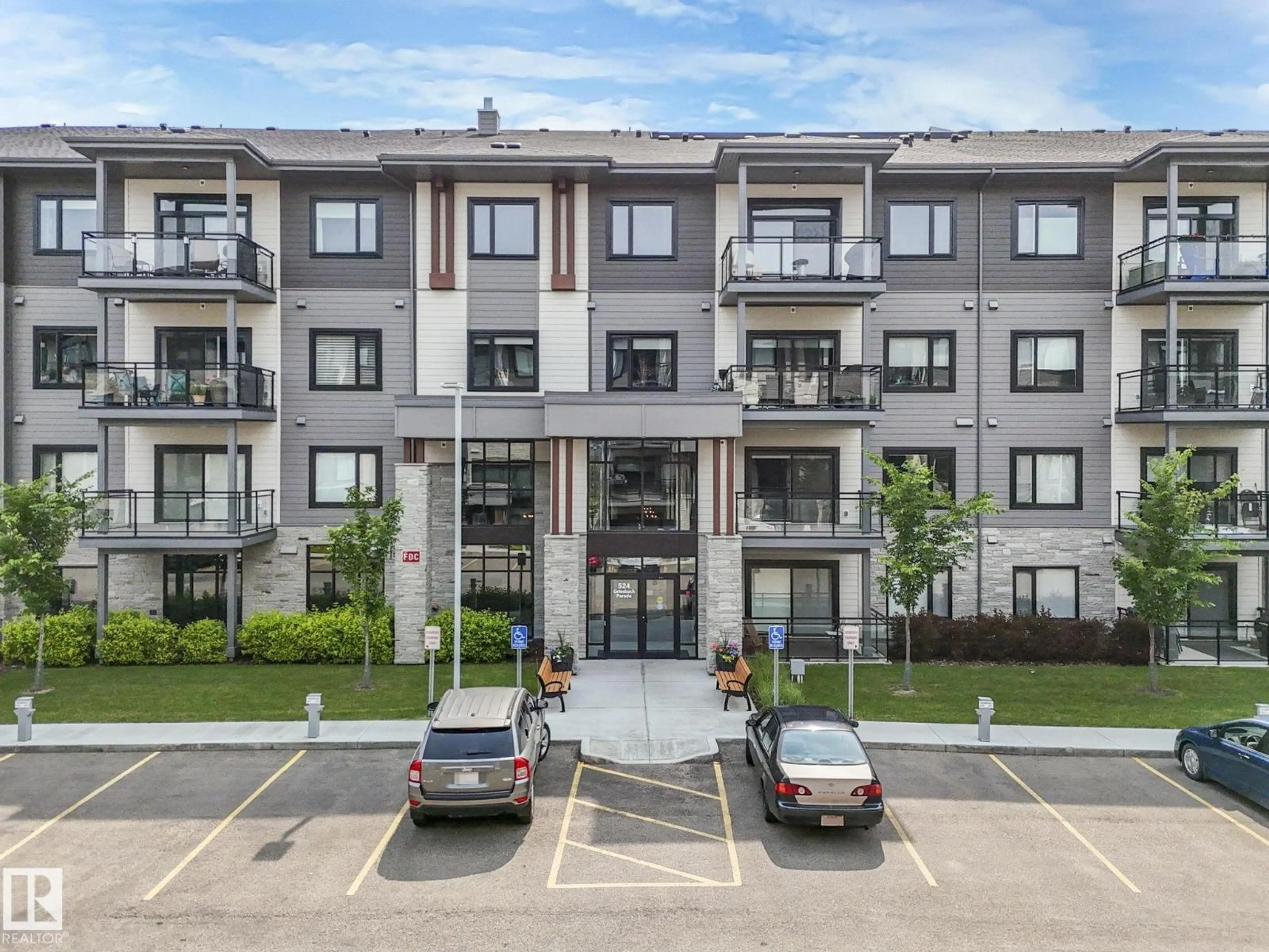 A pic from outside/outdoor area/front of a property/back of a property/a pic from drone, unknown for #127 - 524 GRIESBACH PR, Edmonton Alberta T5E6X2