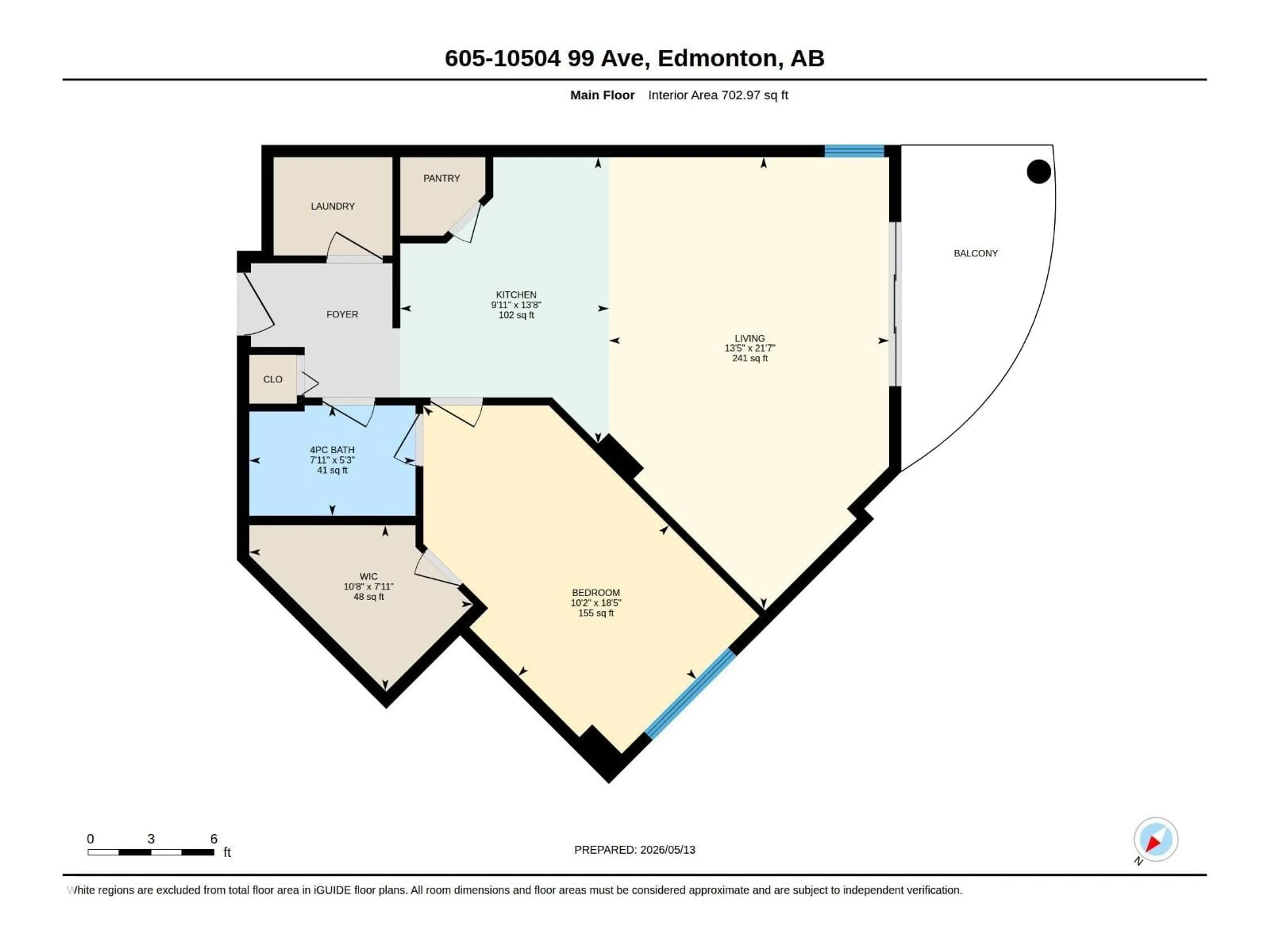 Floor plan for 10504 - 605 99 AV, Edmonton Alberta T5K1B2