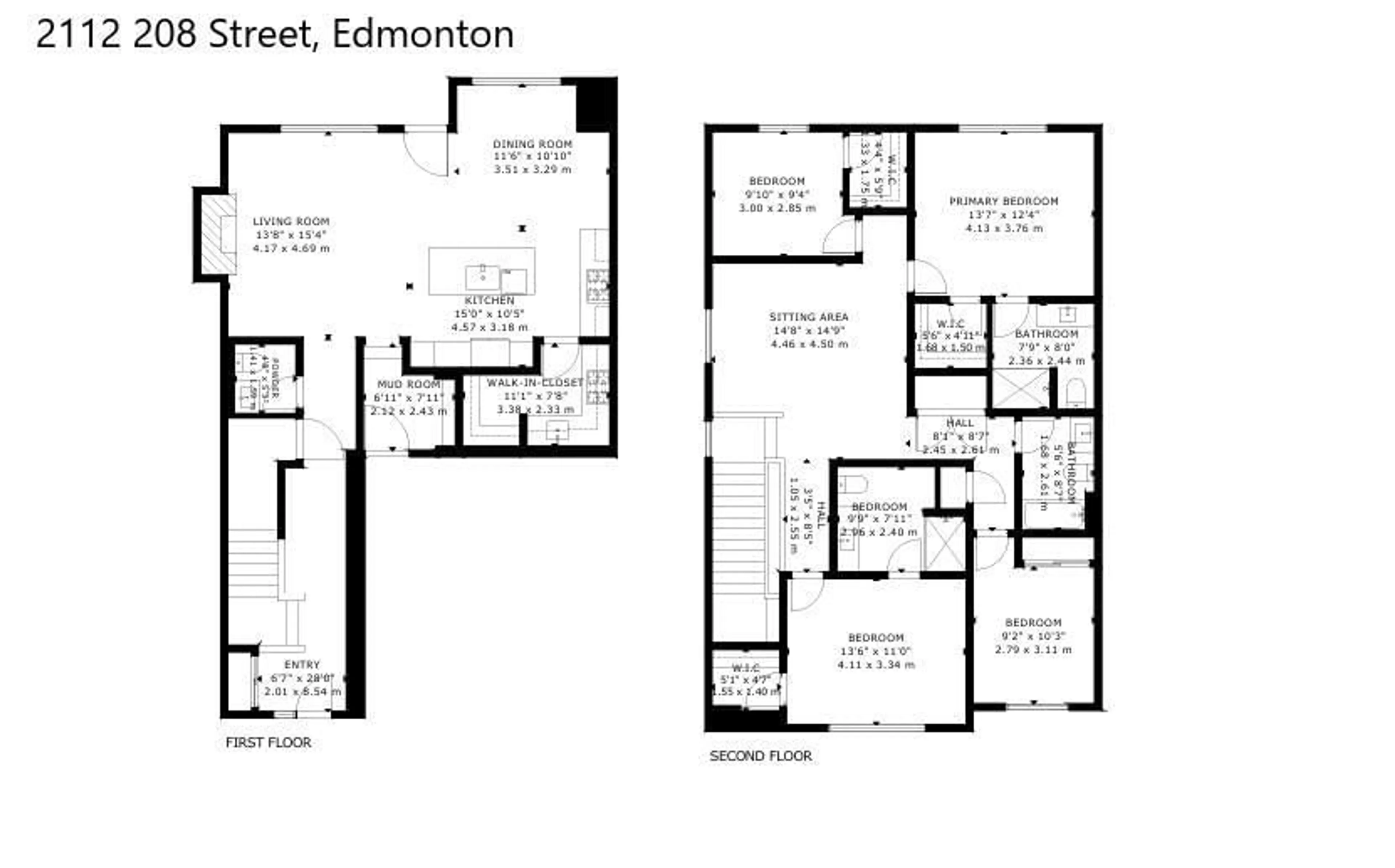 Floor plan for NW - 2112 208 ST, Edmonton Alberta T6M2X6