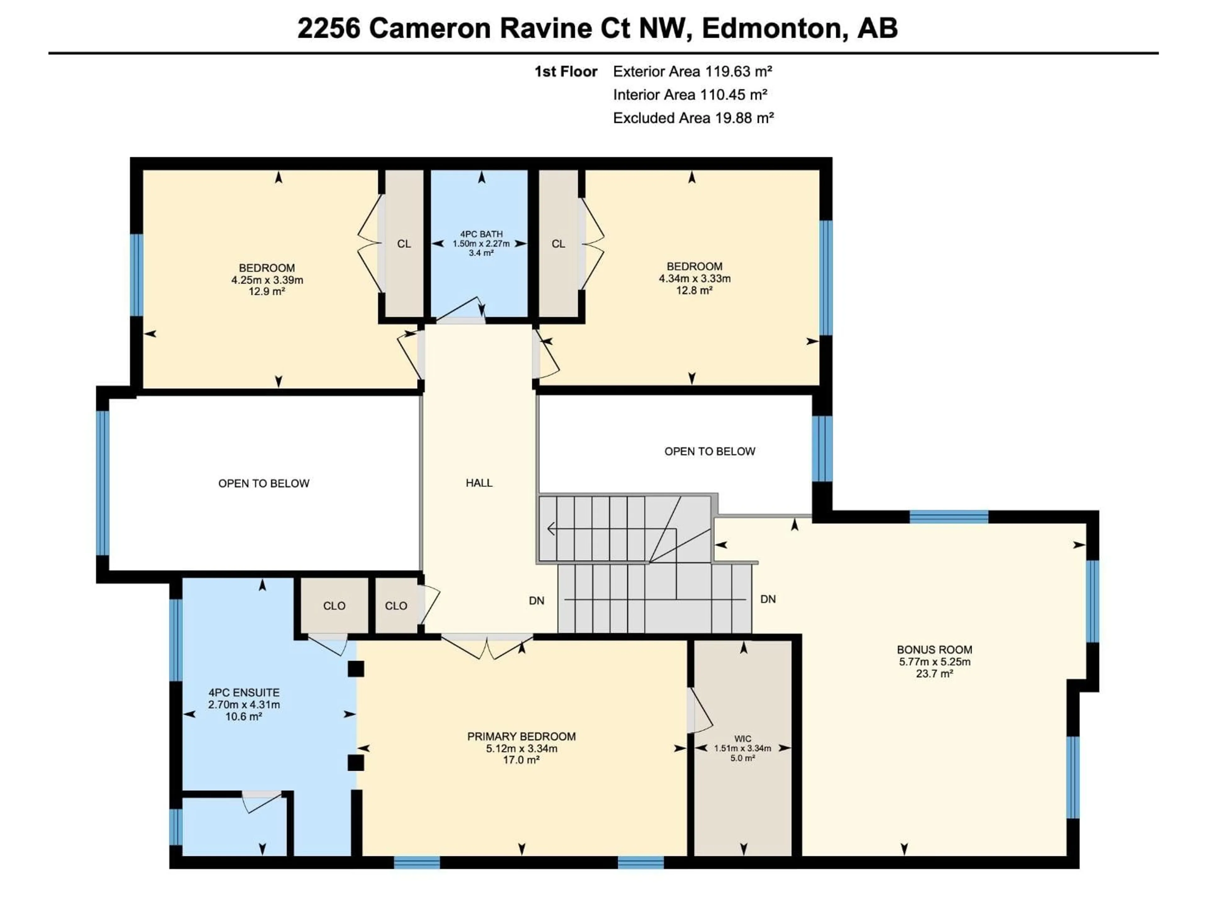 Floor plan for 2256 CAMERON RAVINE CO, Edmonton Alberta T6M0L9