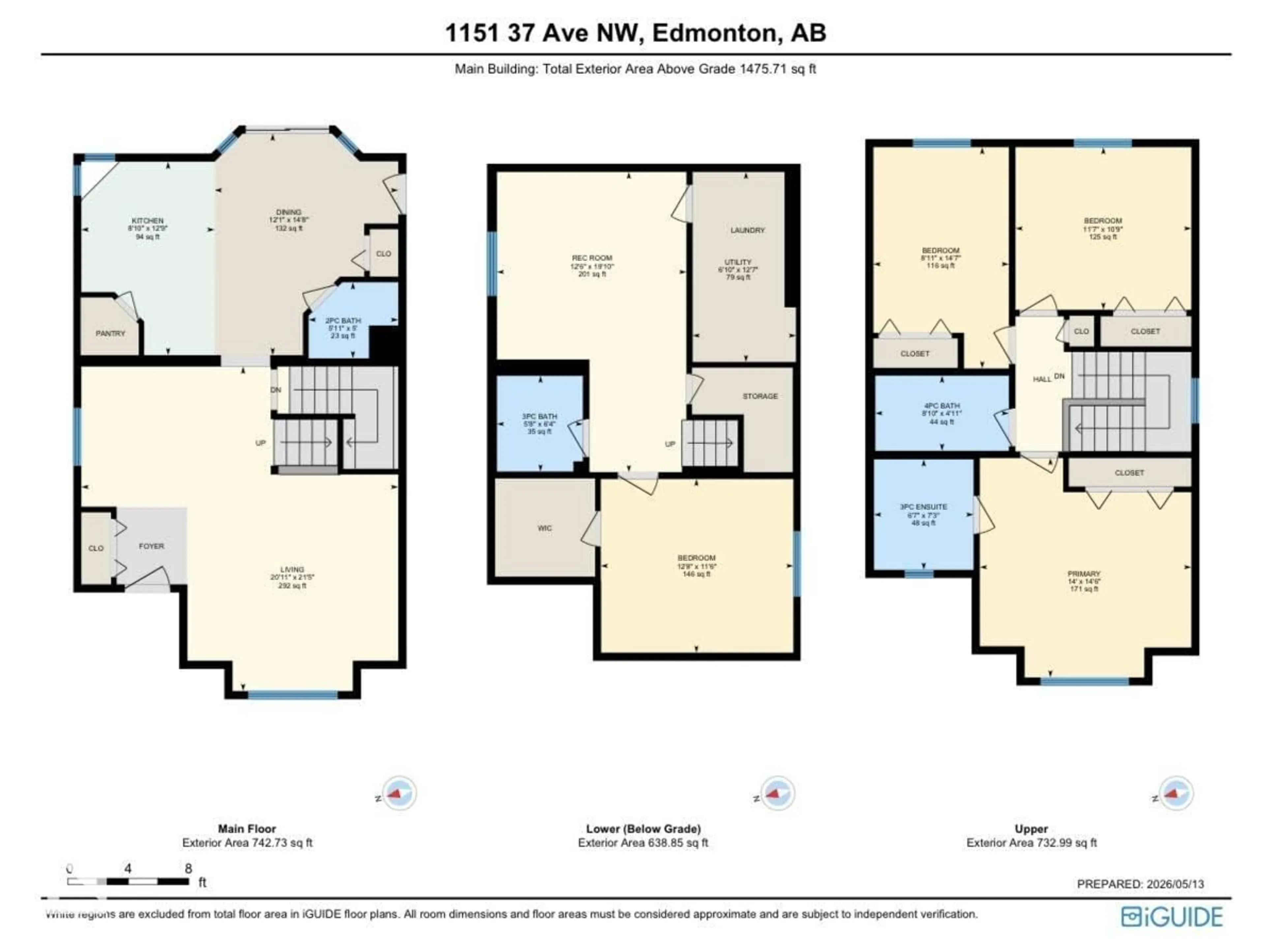Floor plan for 1151 37 AV, Edmonton Alberta T6T0E8