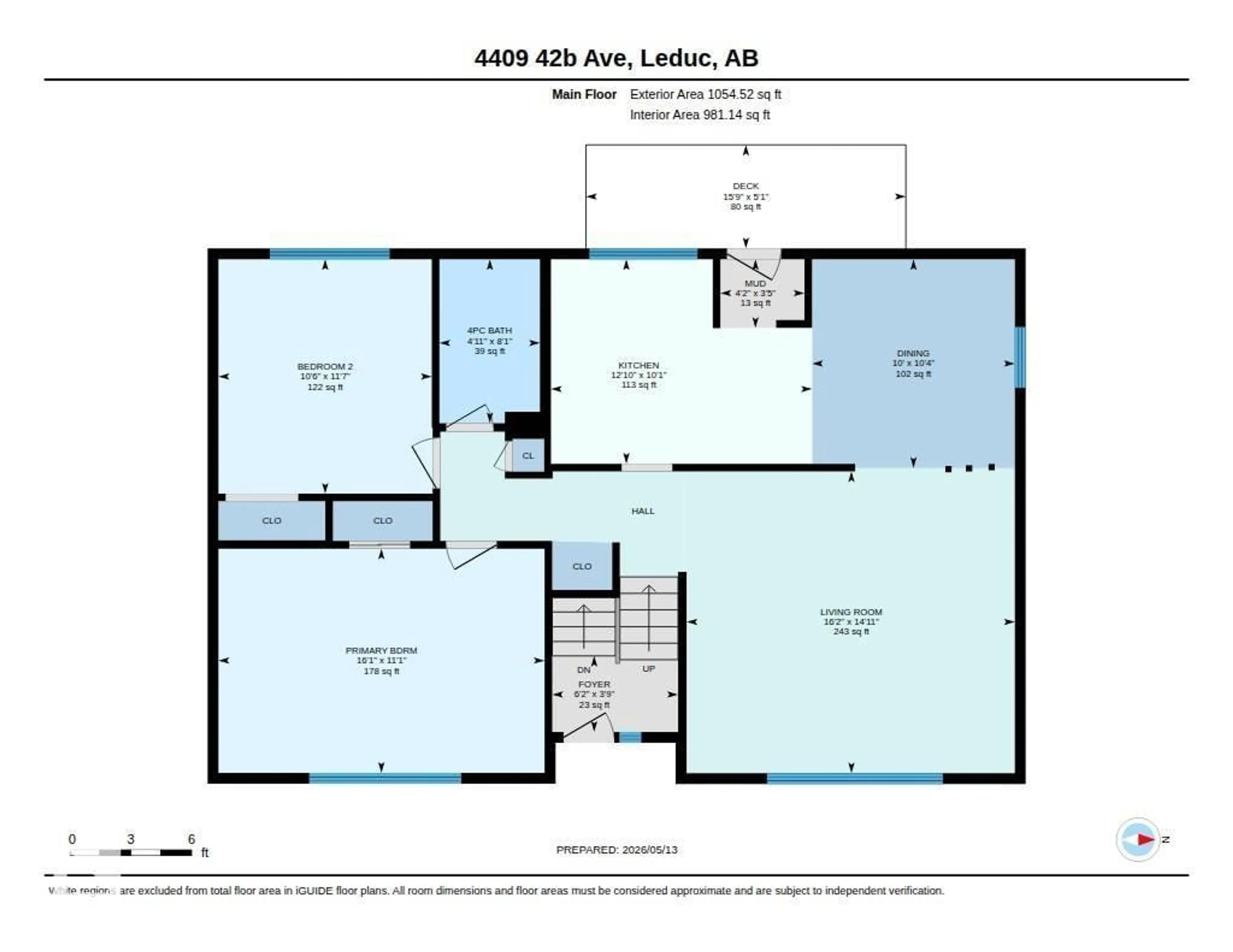 Floor plan for 4409 42B AV, Leduc Alberta T9E4R9
