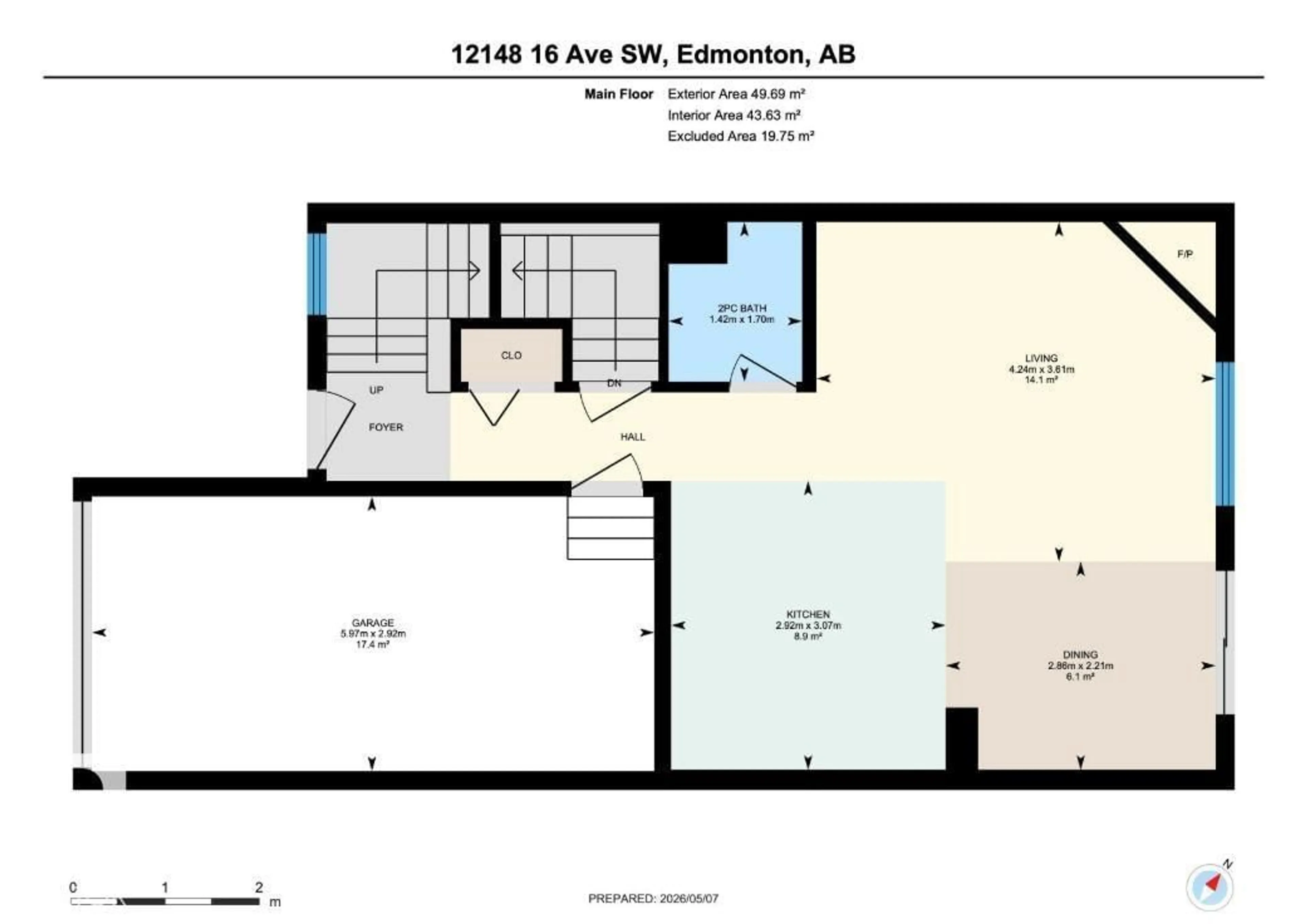 Floor plan for SW - 12148 16 AV, Edmonton Alberta T6W1L8