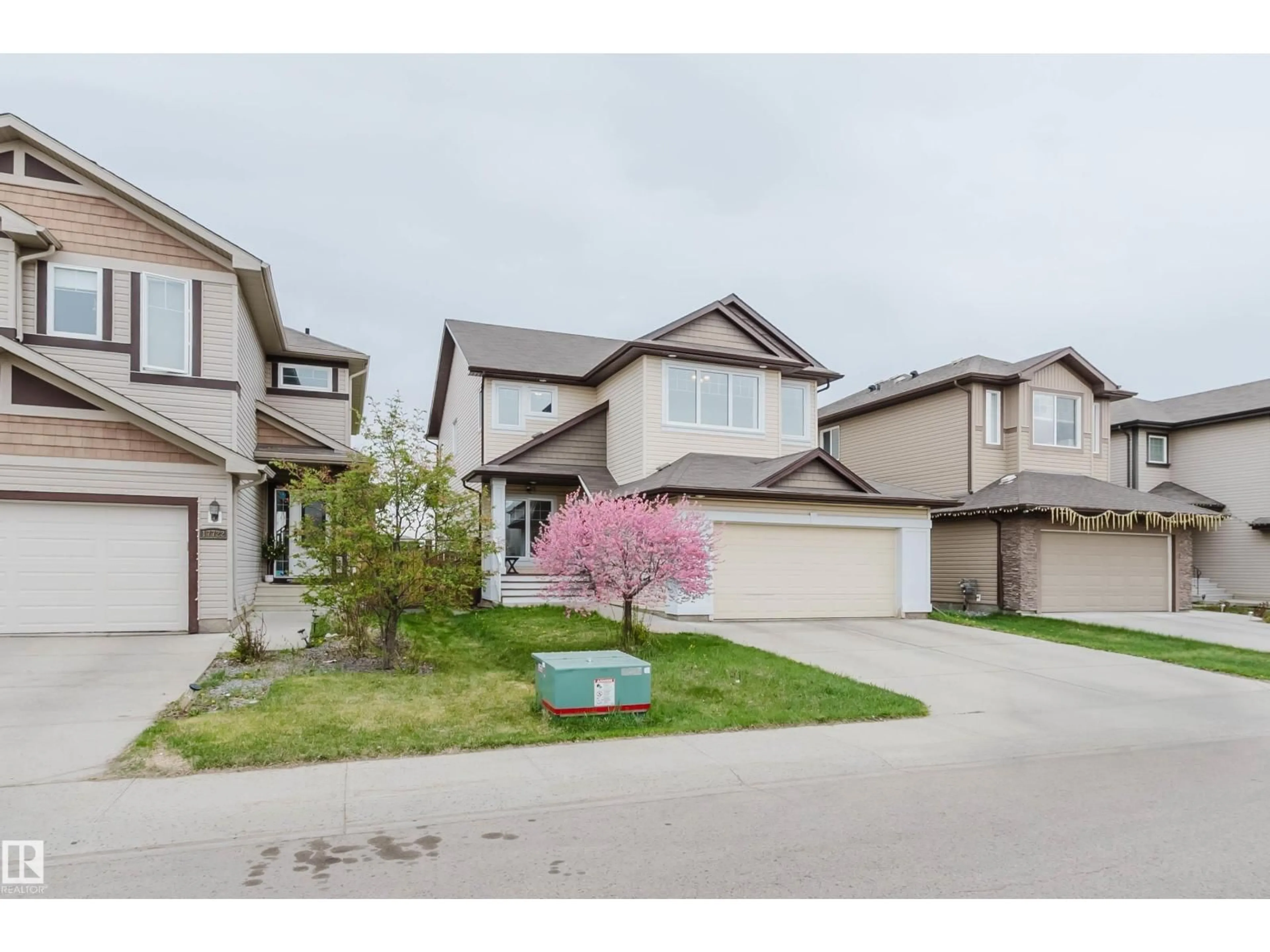 A pic from outside/outdoor area/front of a property/back of a property/a pic from drone, street for 17718 5A AV SW, Edmonton Alberta T6W2L4