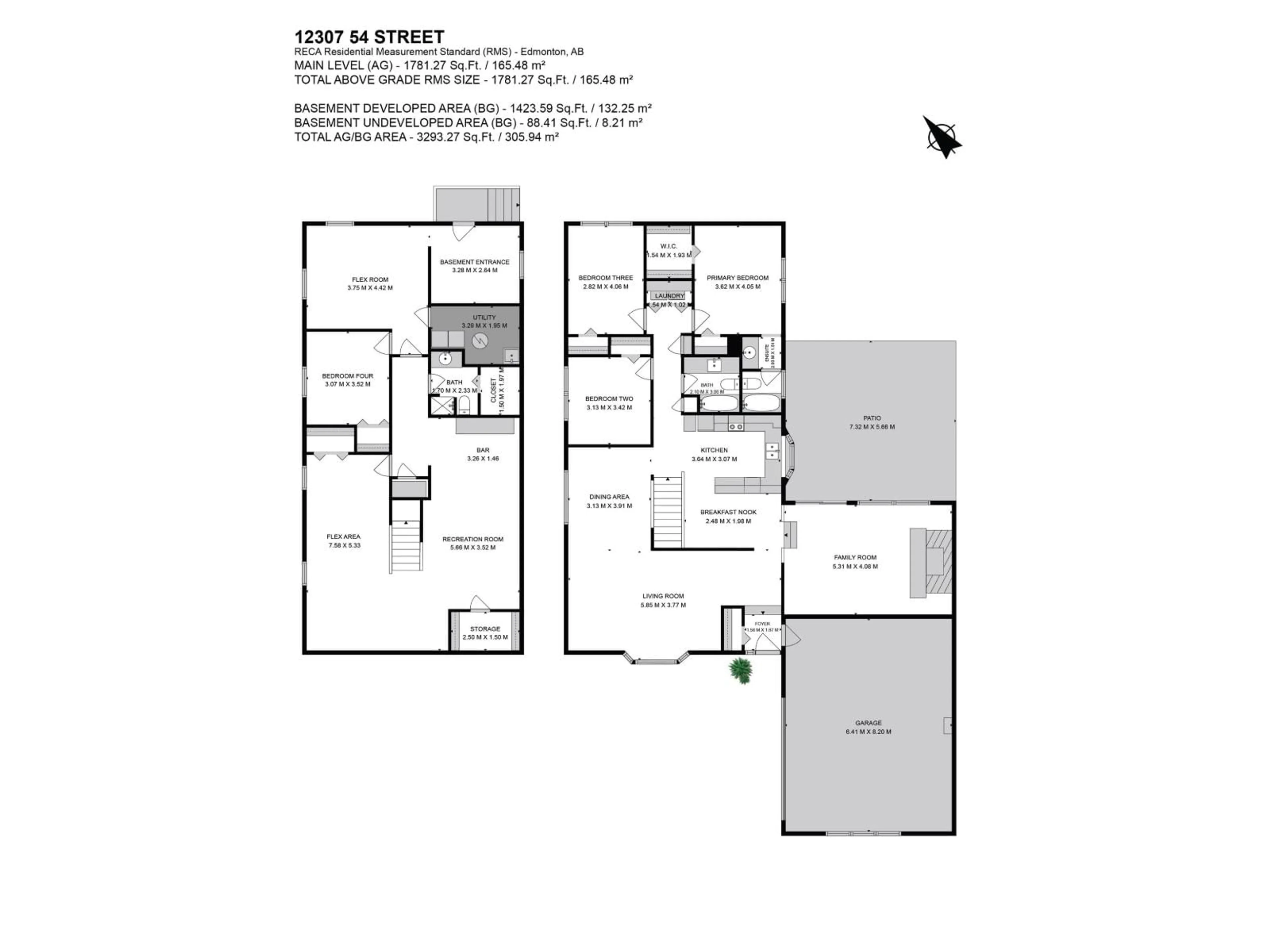 Floor plan for 12307 54 ST, Edmonton Alberta T5W3N7