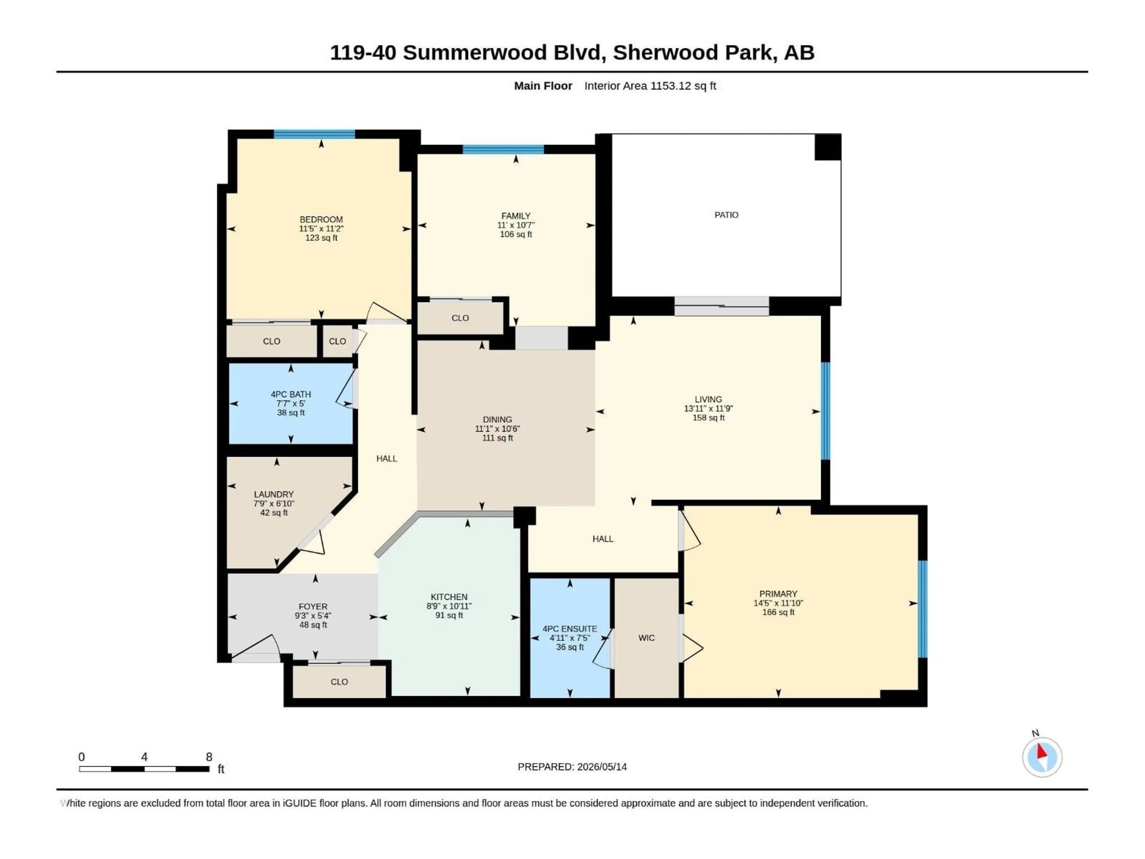 Floor plan for 40 - 119 SUMMERWOOD BV, Sherwood Park Alberta T8H0C3