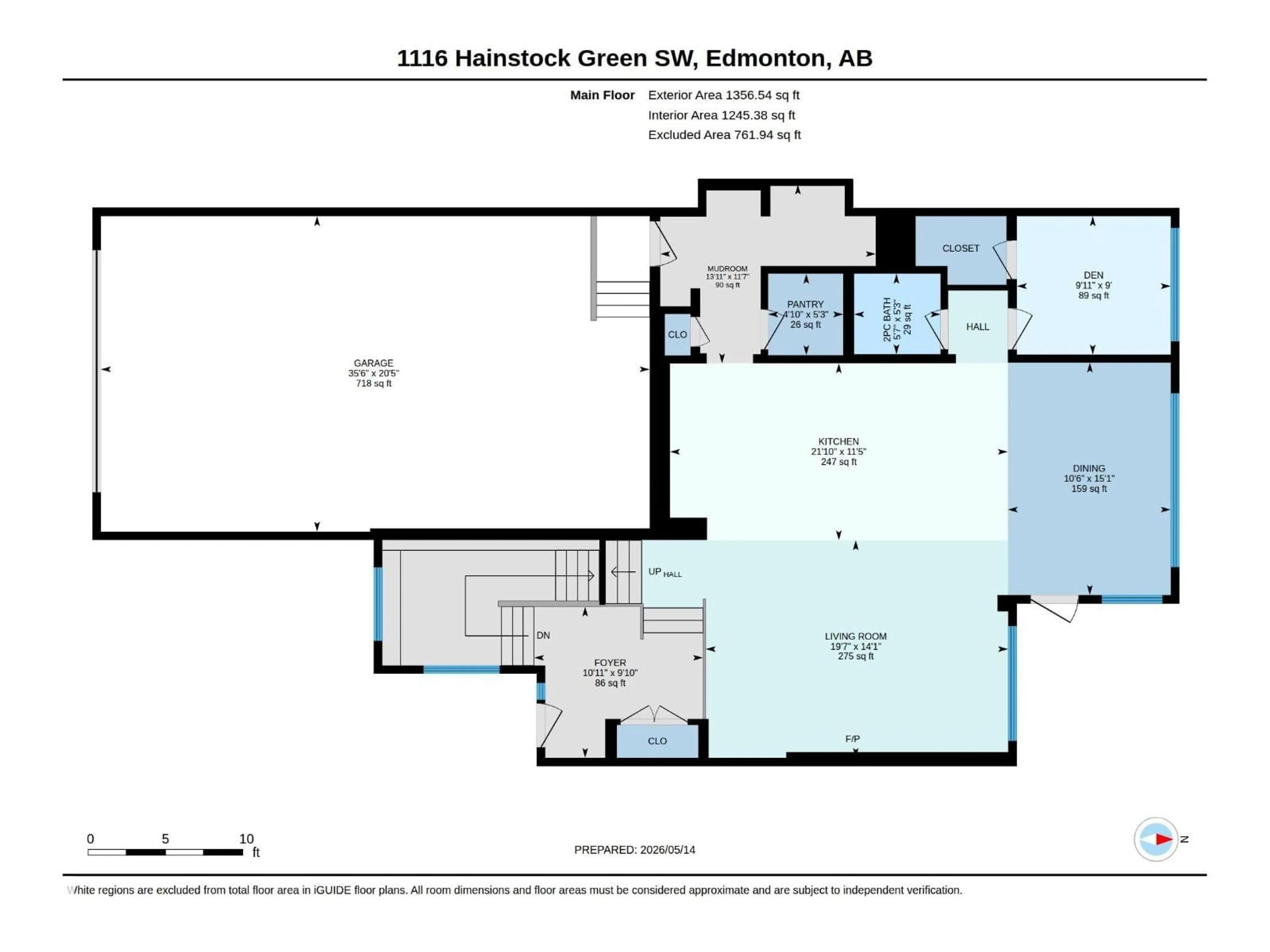 Floor plan for 1116 HAINSTOCK GREEN SW, Edmonton Alberta T6W2T8