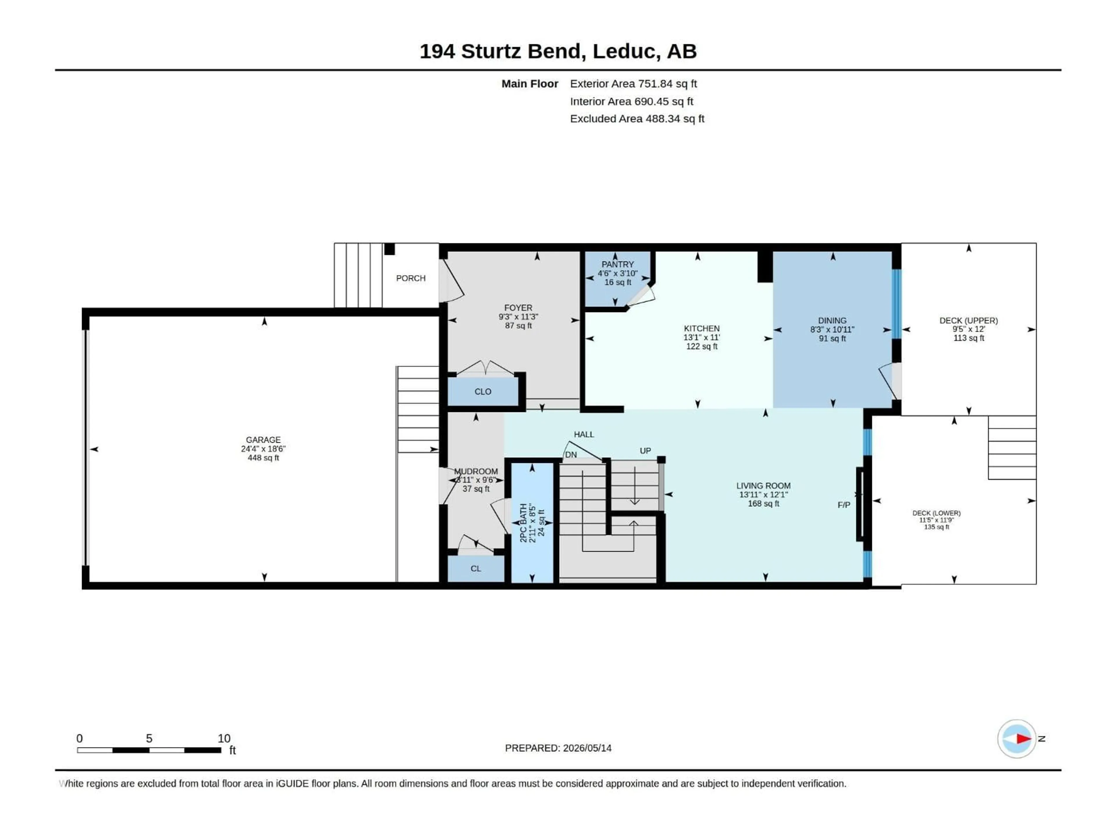 Floor plan for 194 STURTZ BN, Leduc Alberta T9E1E1