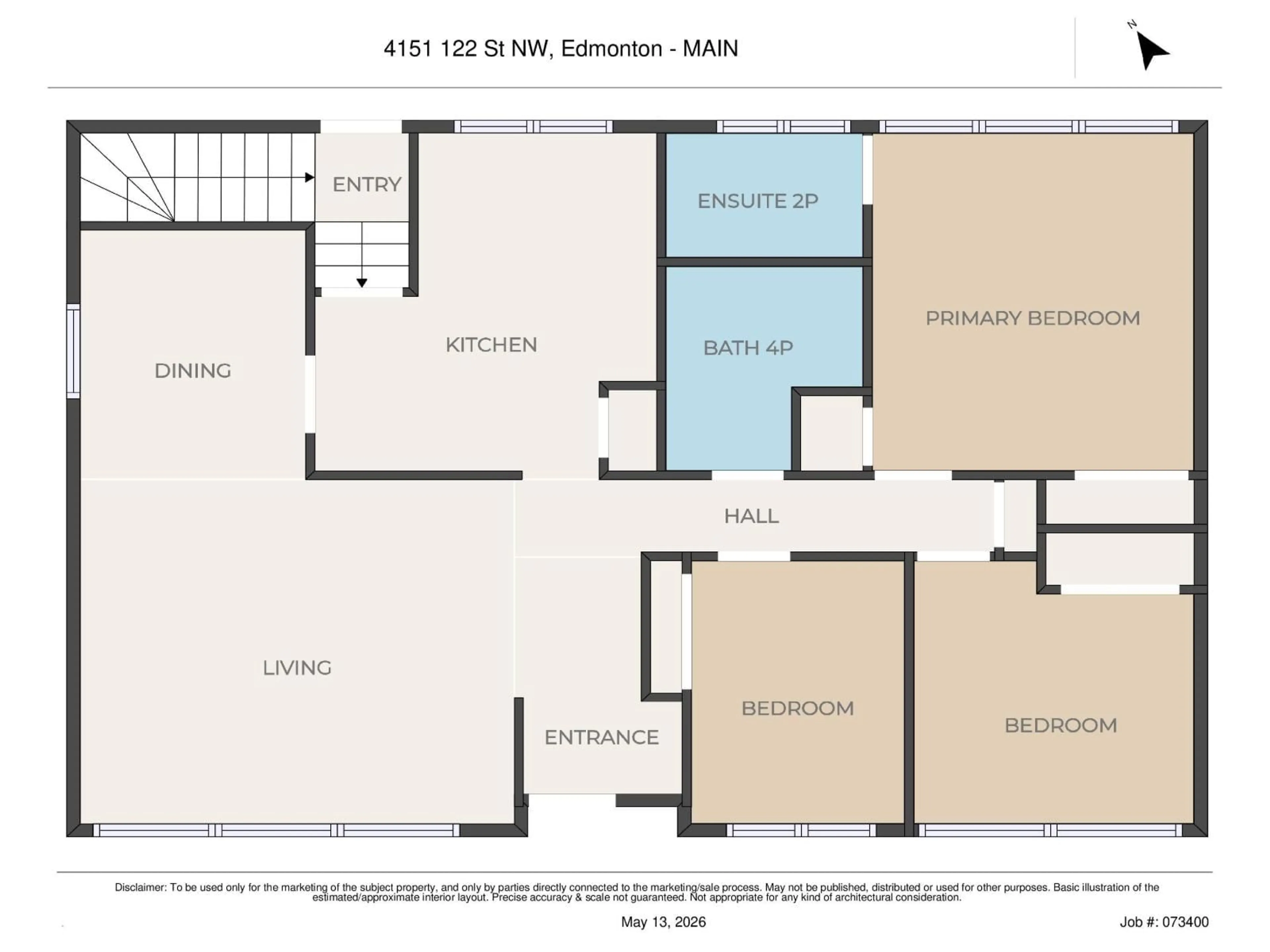 Floor plan for NW - 4151 122 ST, Edmonton Alberta T6J1Z1