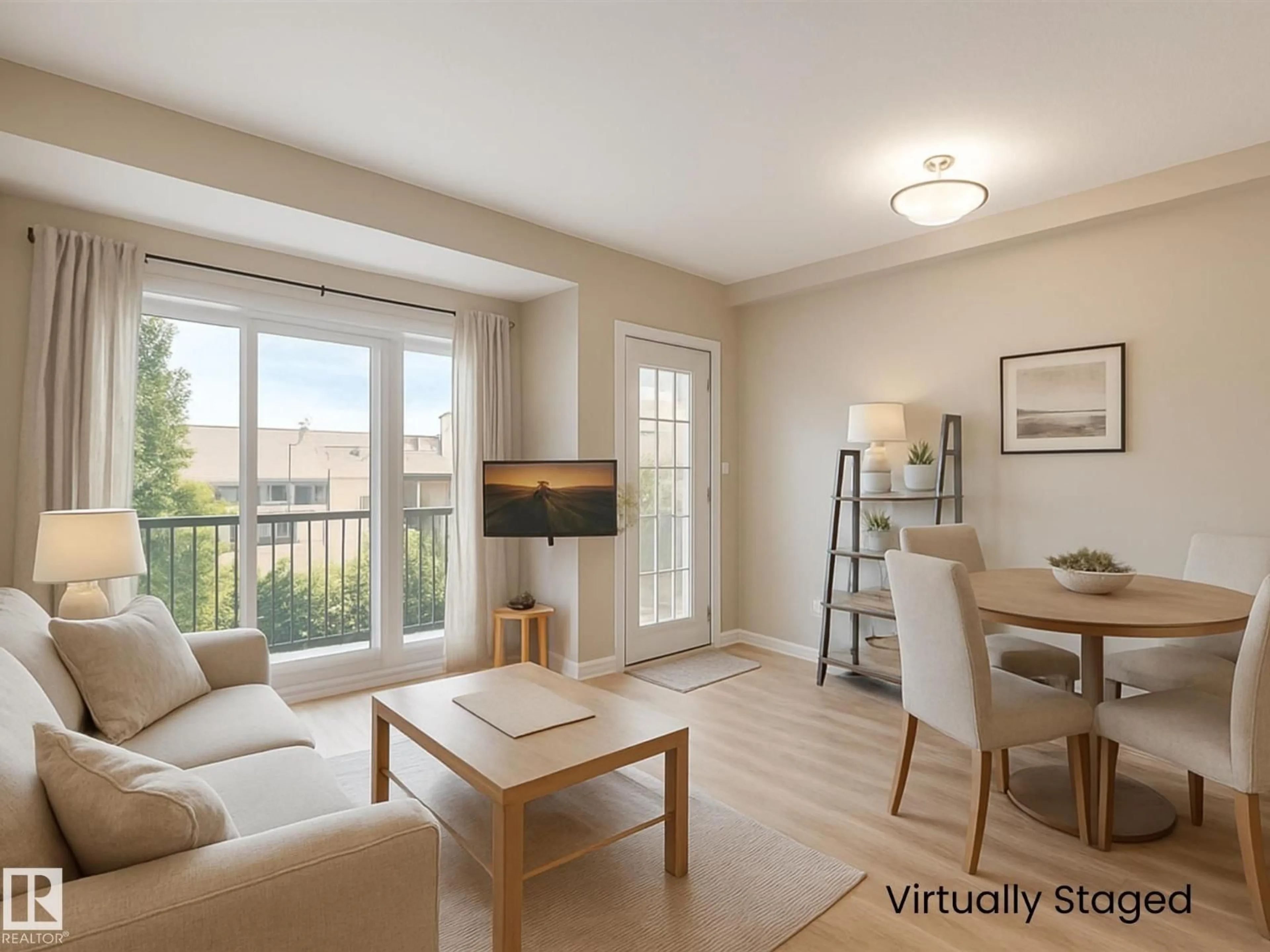 Living room with furniture, wood/laminate floor for #3 - 11811 106 ST NW, Edmonton Alberta T5G2R2