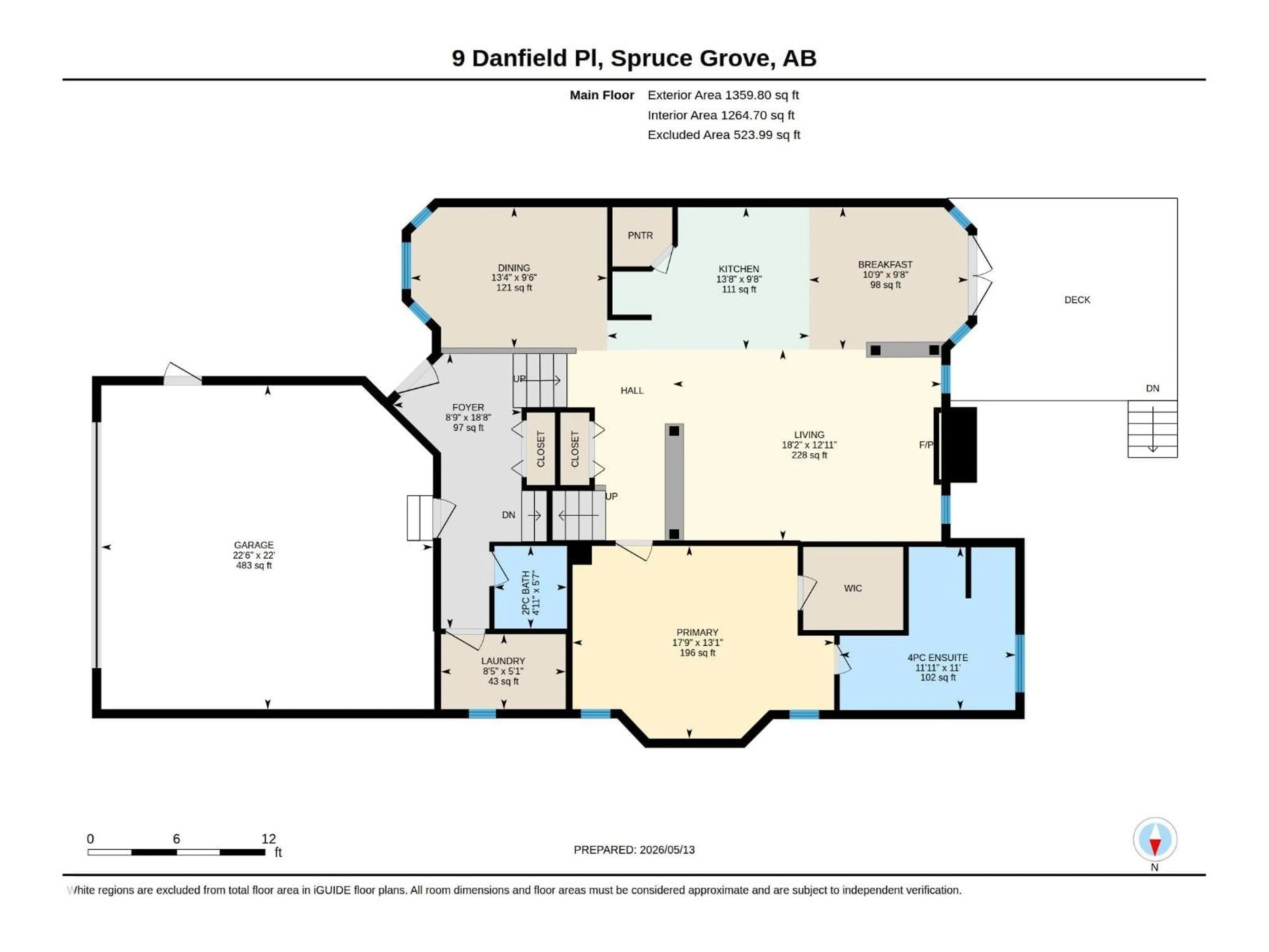 Floor plan for 9 DANFIELD PL, Spruce Grove Alberta T7X0A3