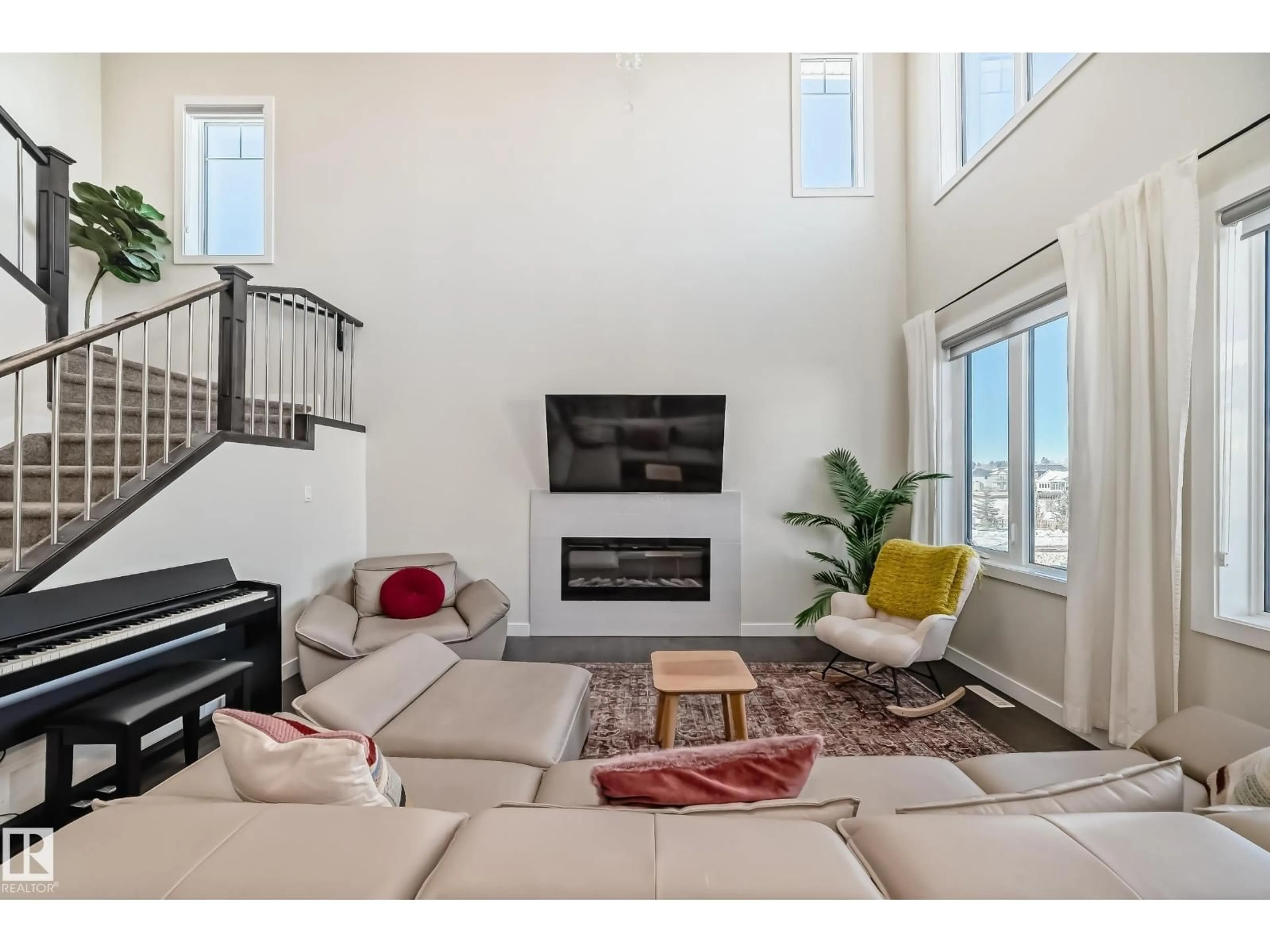 Living room with furniture, unknown for 3716 46 AV, Beaumont Alberta T4X2W4