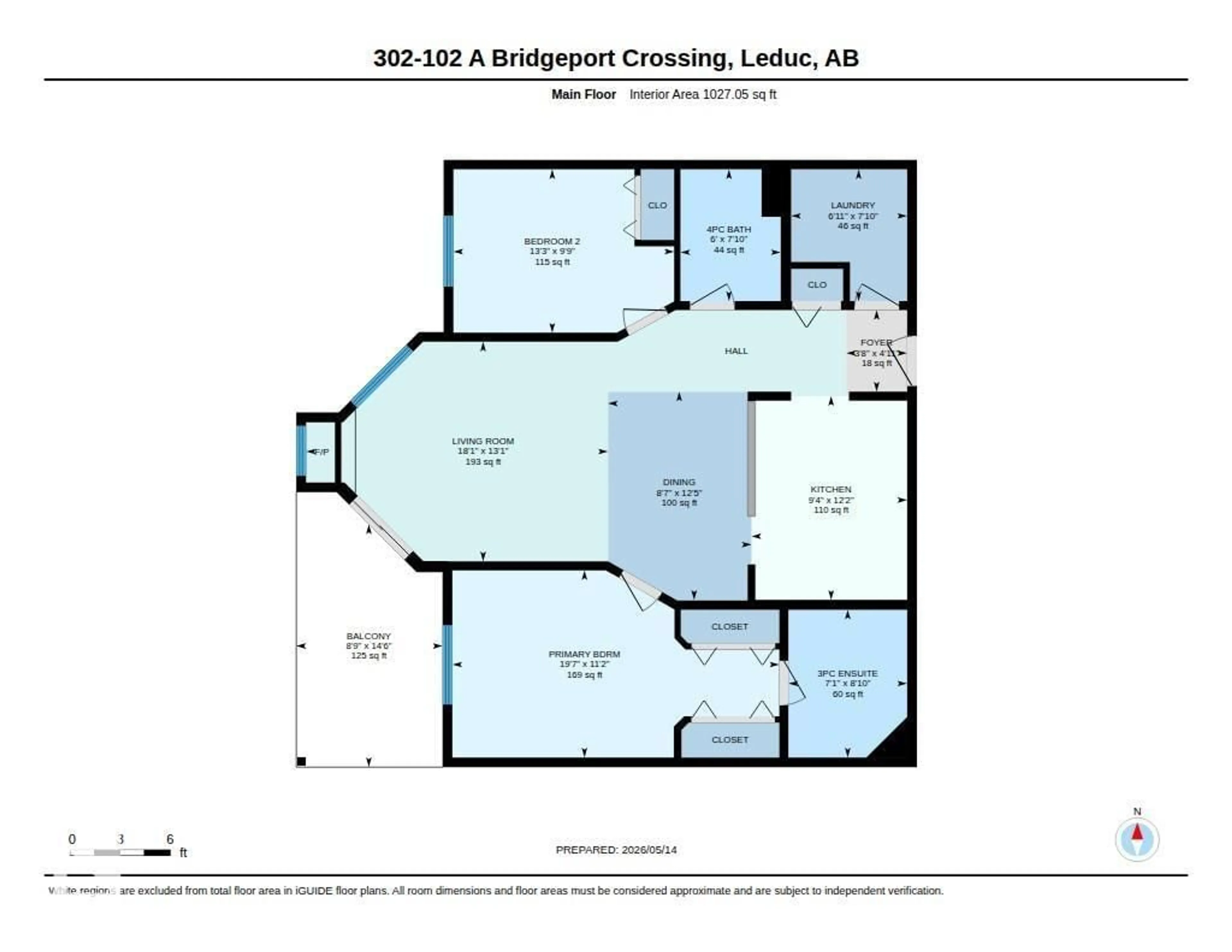 Floor plan for #302 - 102A BRIDGEPORT CX, Leduc Alberta T9E8K8
