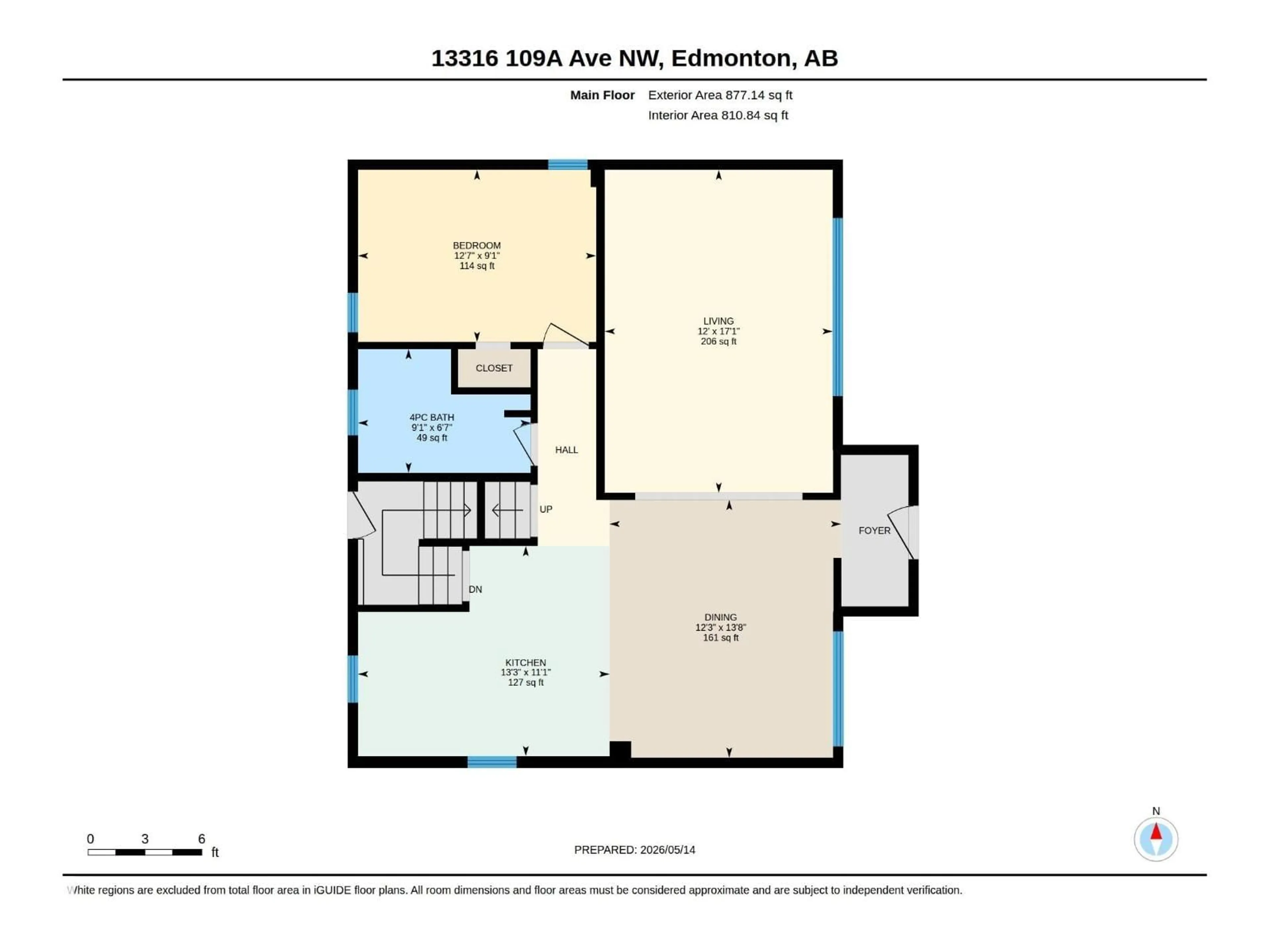 Floor plan for 13316 109A AV AV, Edmonton Alberta T5M2J6