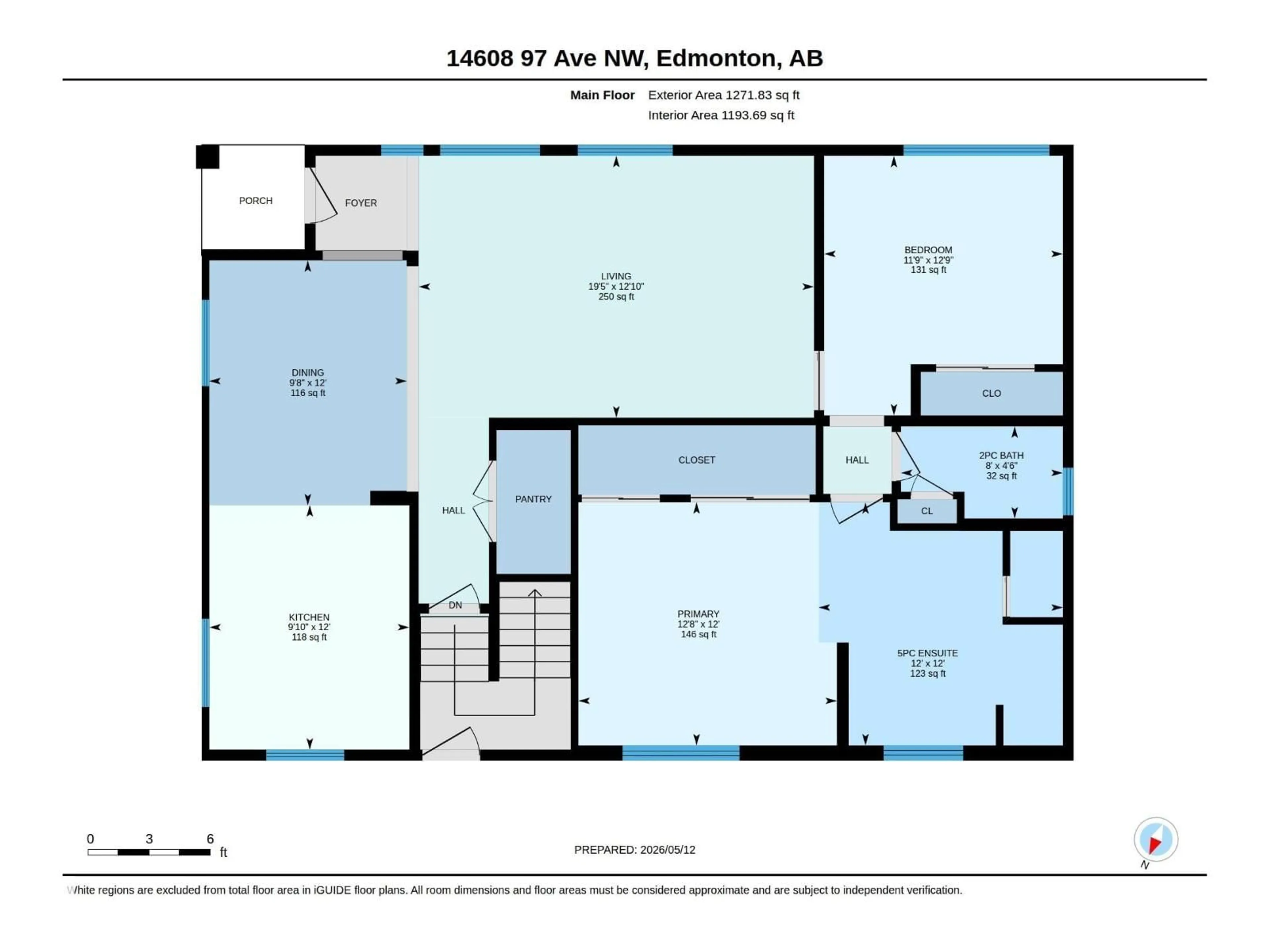 Floor plan for 14608 97 AV, Edmonton Alberta T5N0E6