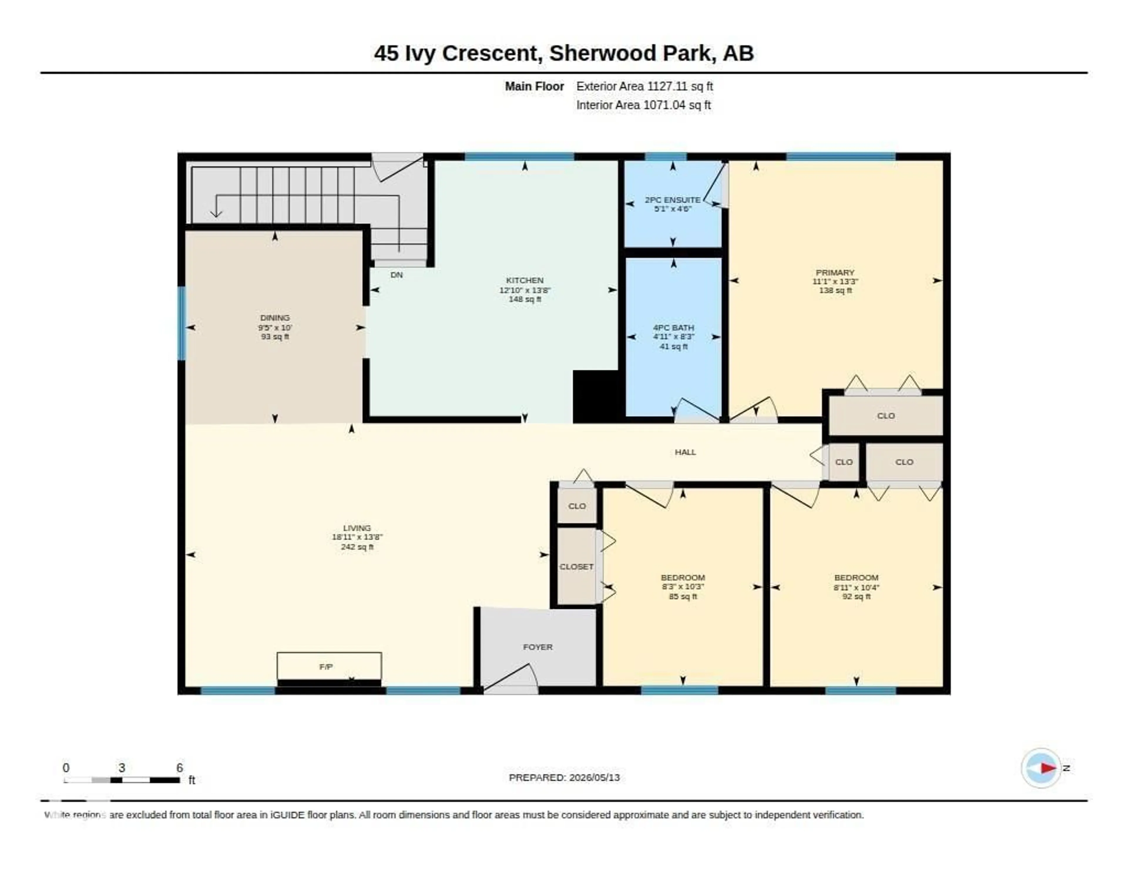 Floor plan for 45 IVY CR, Sherwood Park Alberta T8A1W5