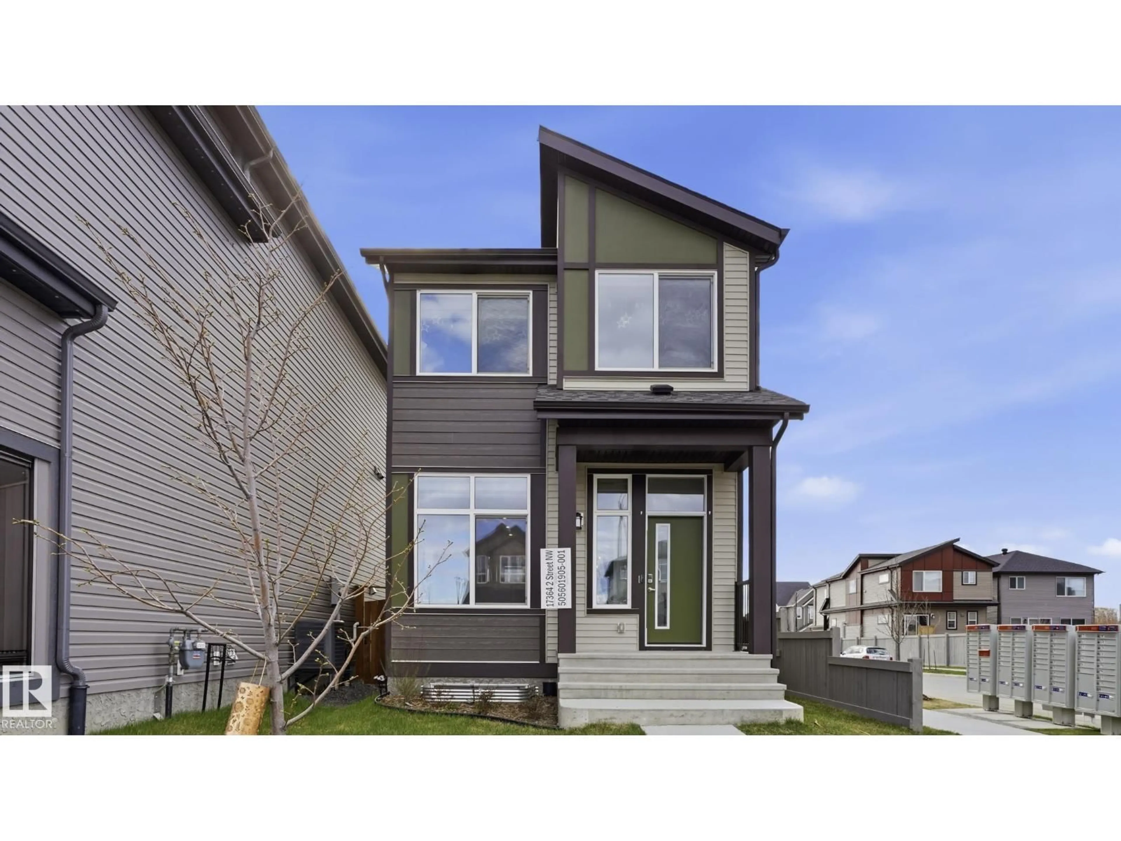 Home with vinyl exterior material, street for NW - 17364 2 ST, Edmonton Alberta T5Y4G6