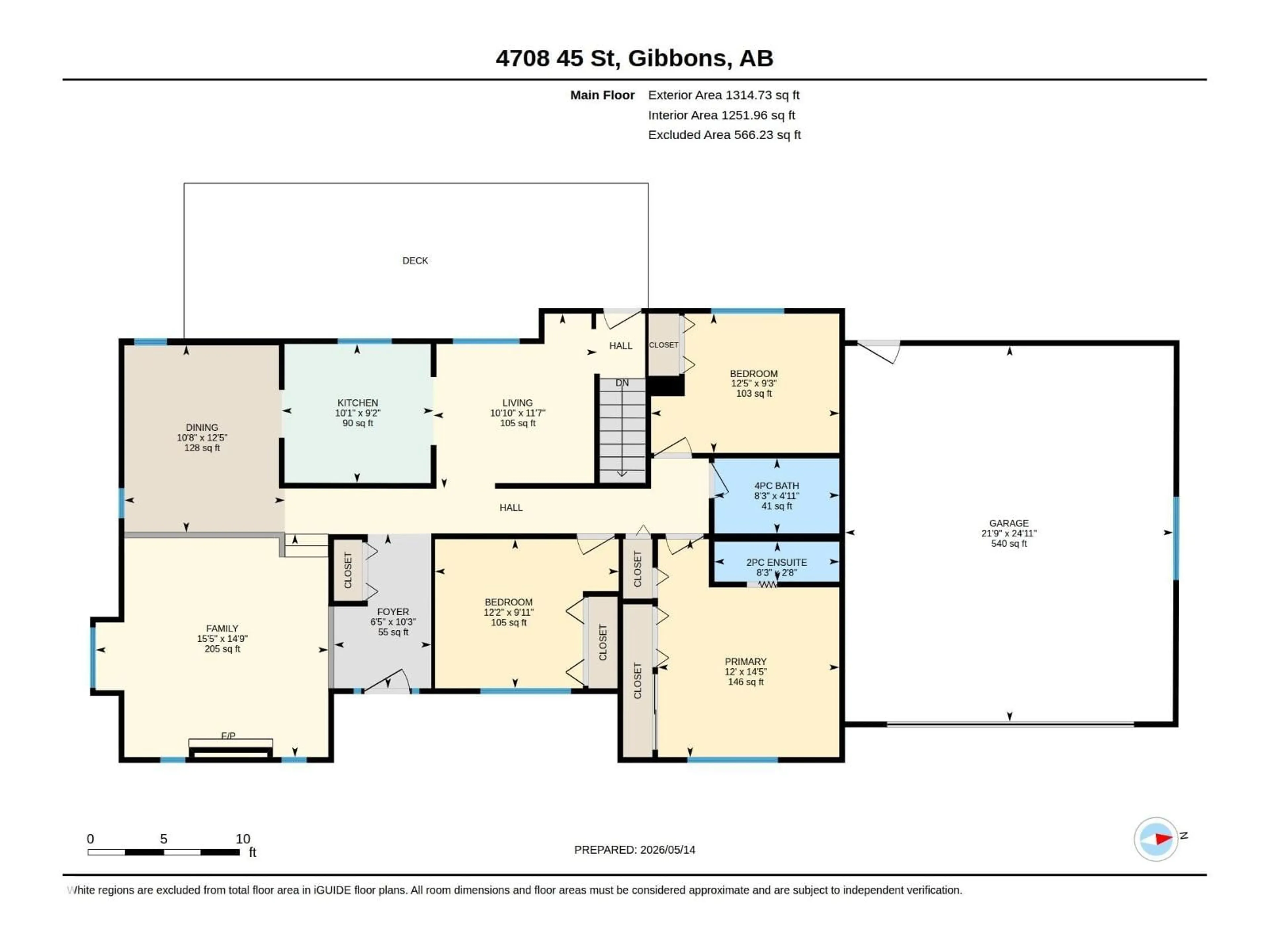 Floor plan for 4708 45 ST, Gibbons Alberta T0A1N0