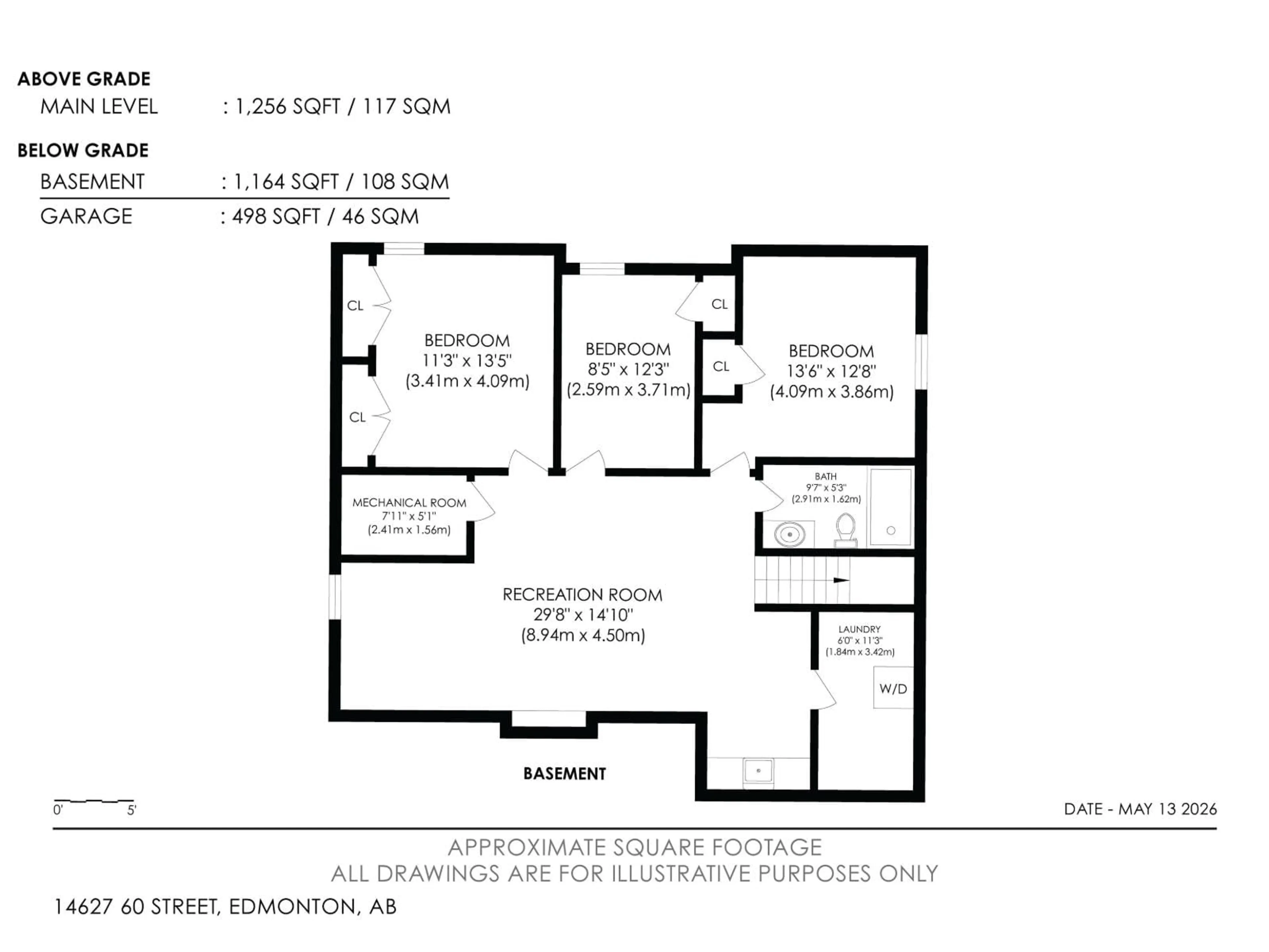 Floor plan for NW - 14627 60 ST, Edmonton Alberta T5A1Z3