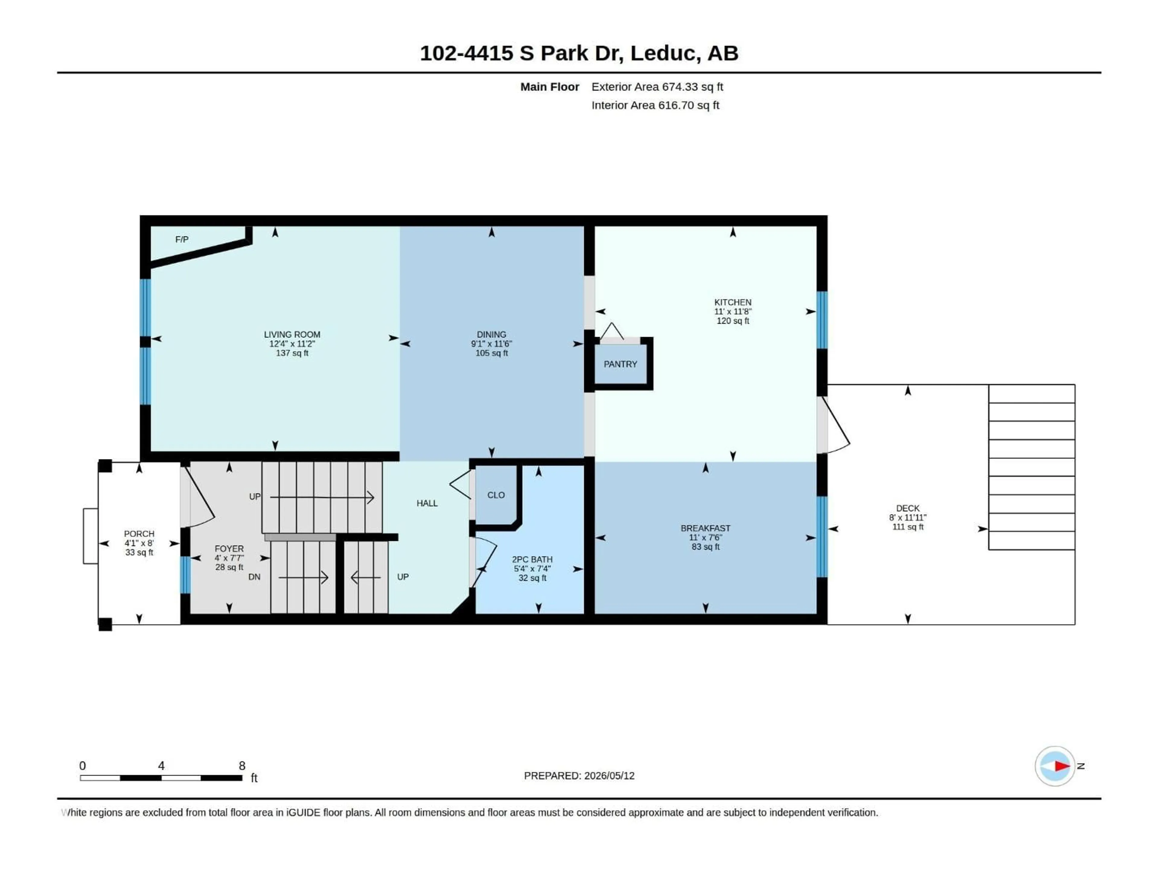 Floor plan for #102 - 4415 SOUTH PARK DR, Leduc Alberta T9E8E7