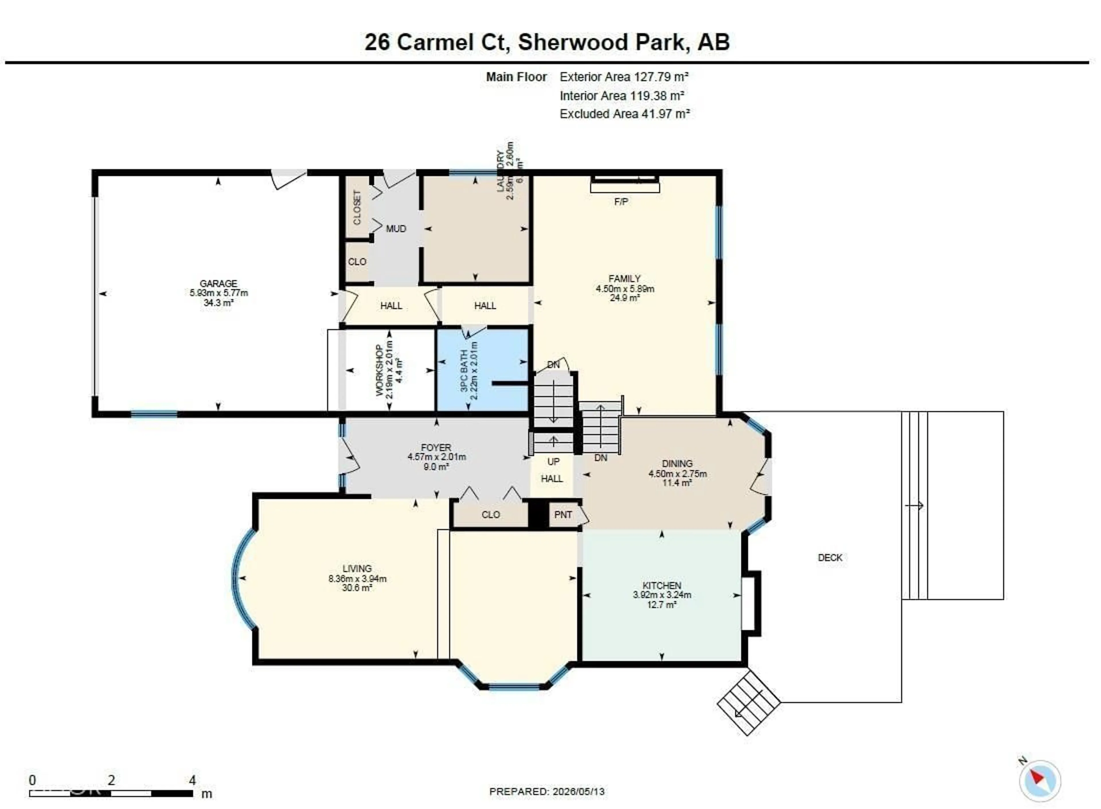Floor plan for 26 CARMEL CO, Sherwood Park Alberta T8A5A3