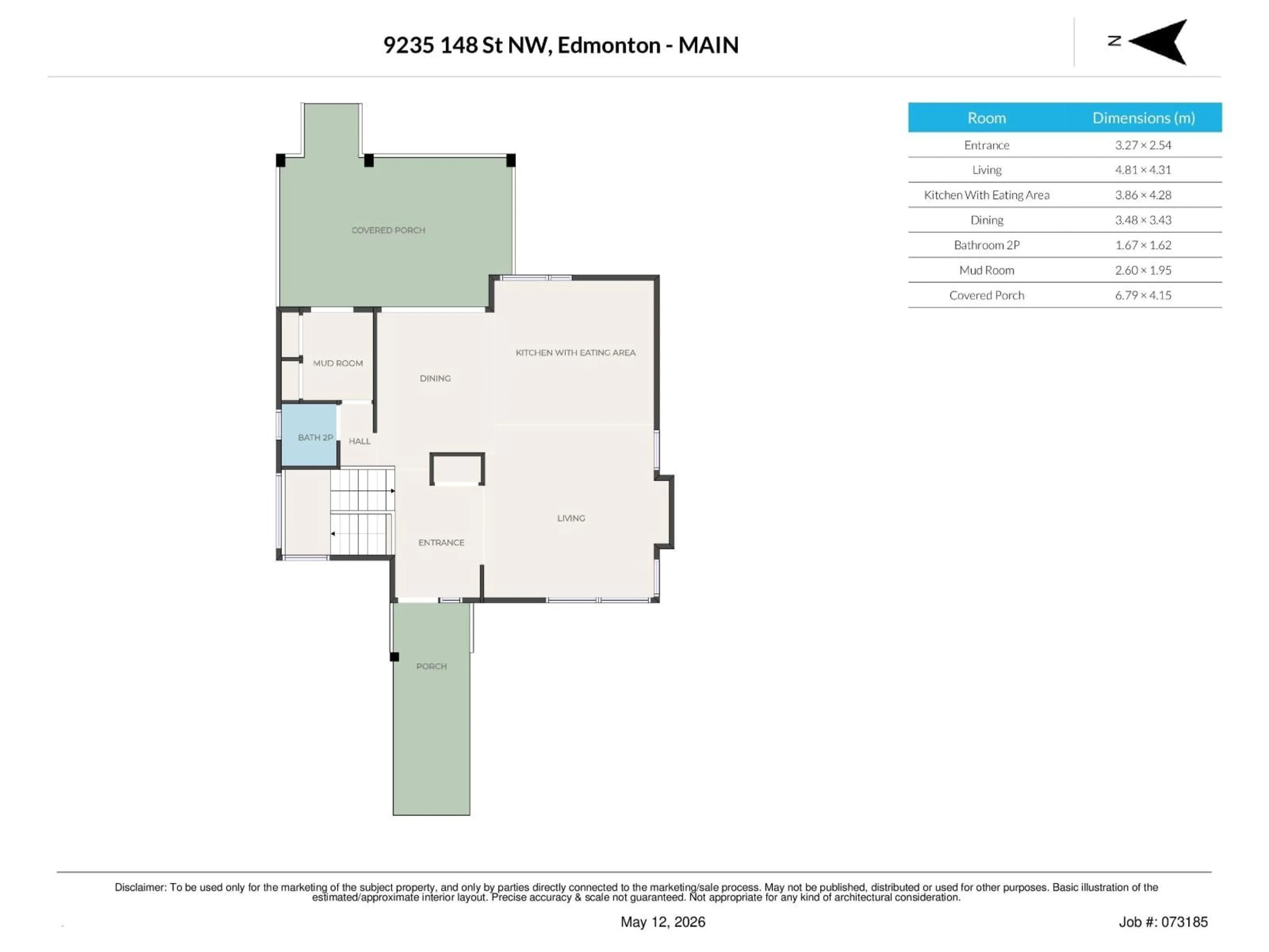 Floor plan for NW - 9235 148 ST, Edmonton Alberta T5R1A4