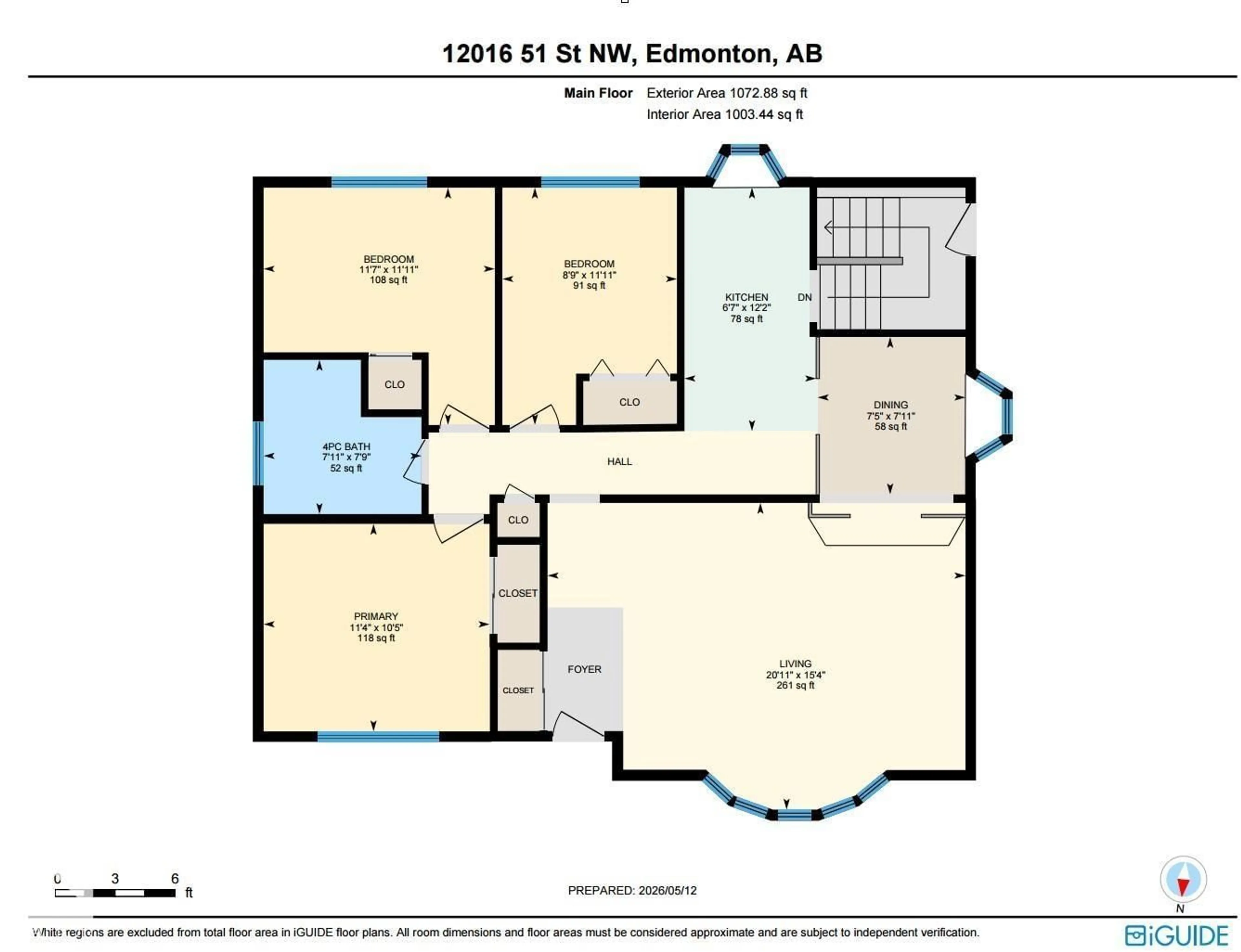 Floor plan for 12016 51 ST, Edmonton Alberta T5W3G7