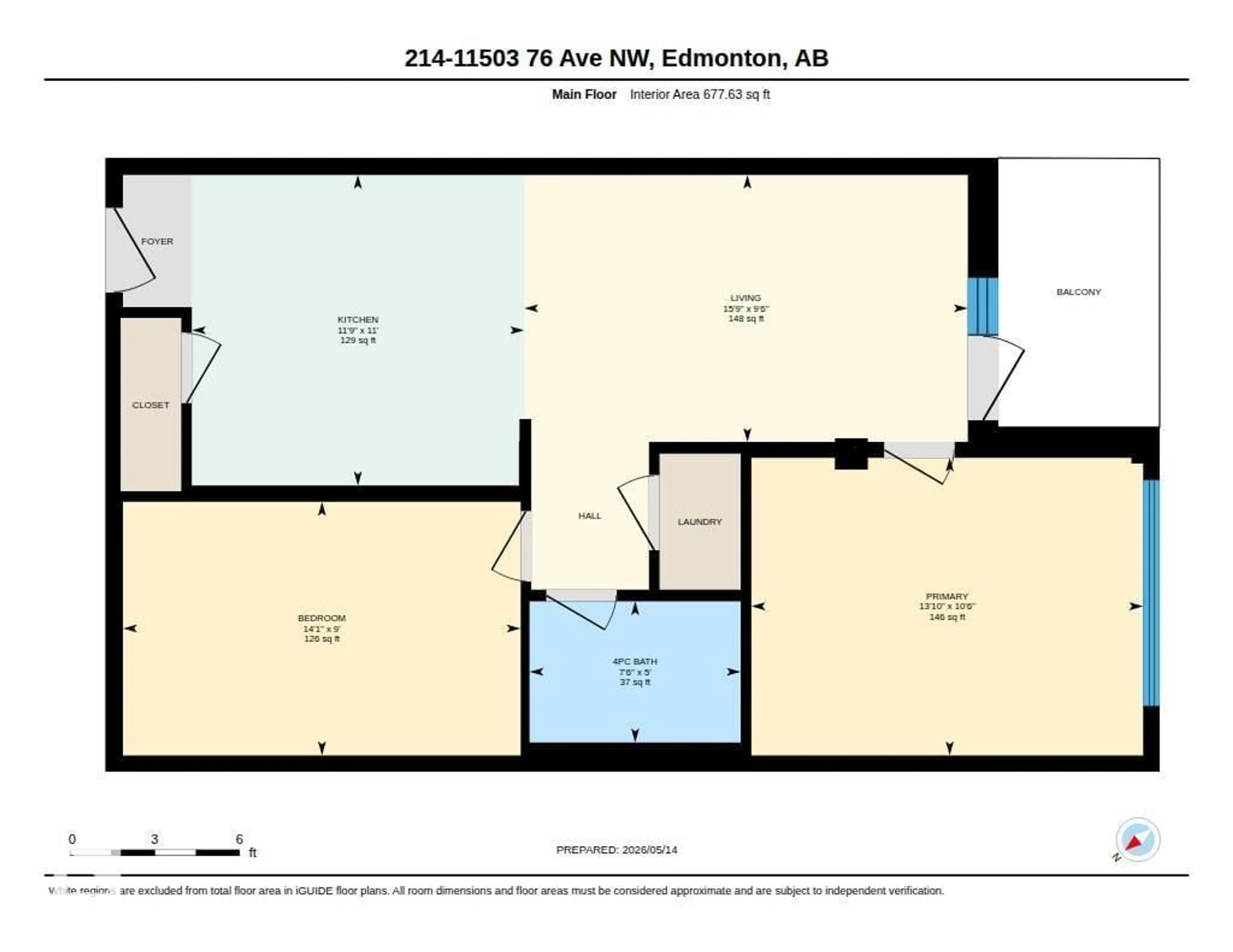 Floor plan for #214 - 11503 76 AV, Edmonton Alberta T6G0K6