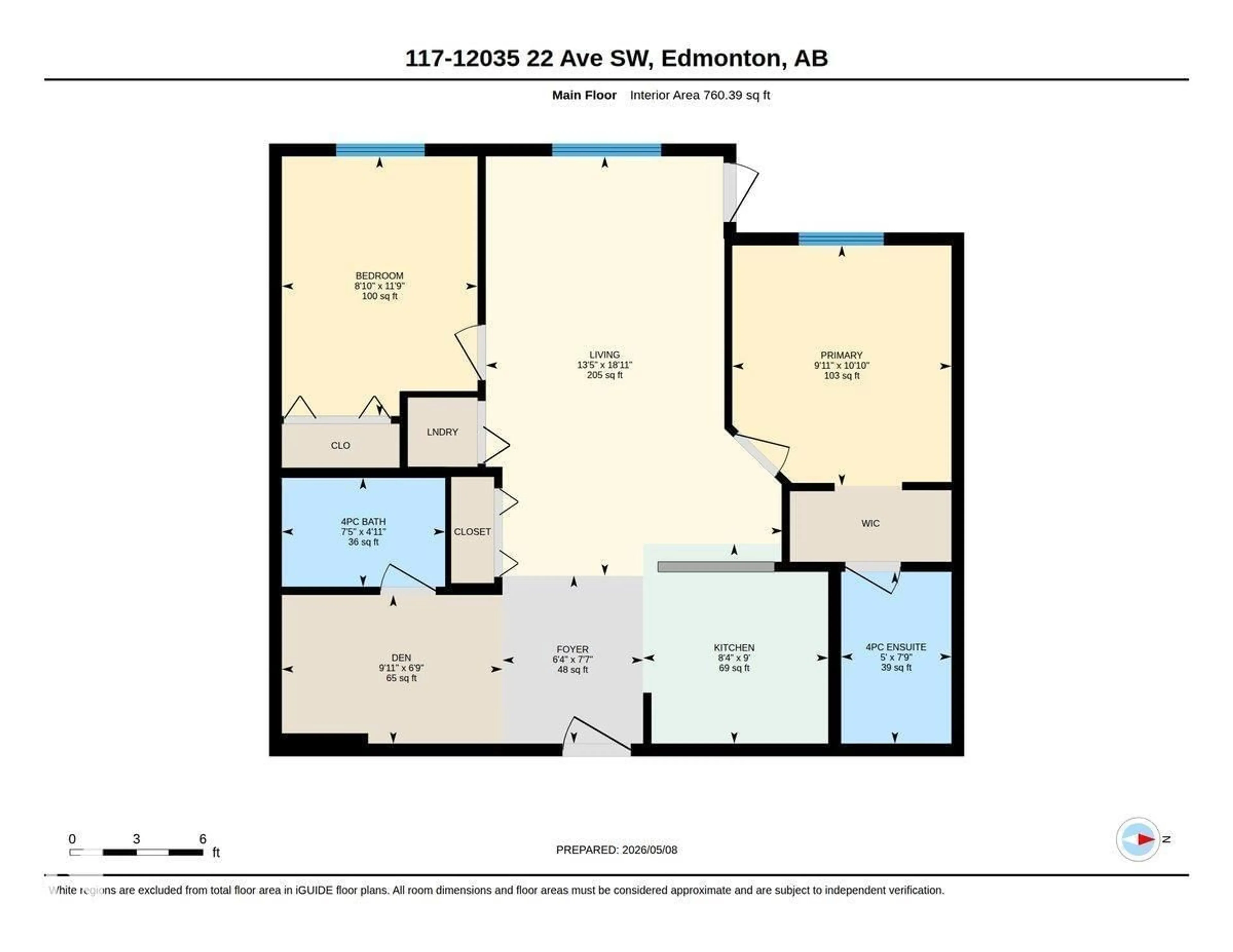 Floor plan for #117 - 12035 22 AV, Edmonton Alberta T6W2X9