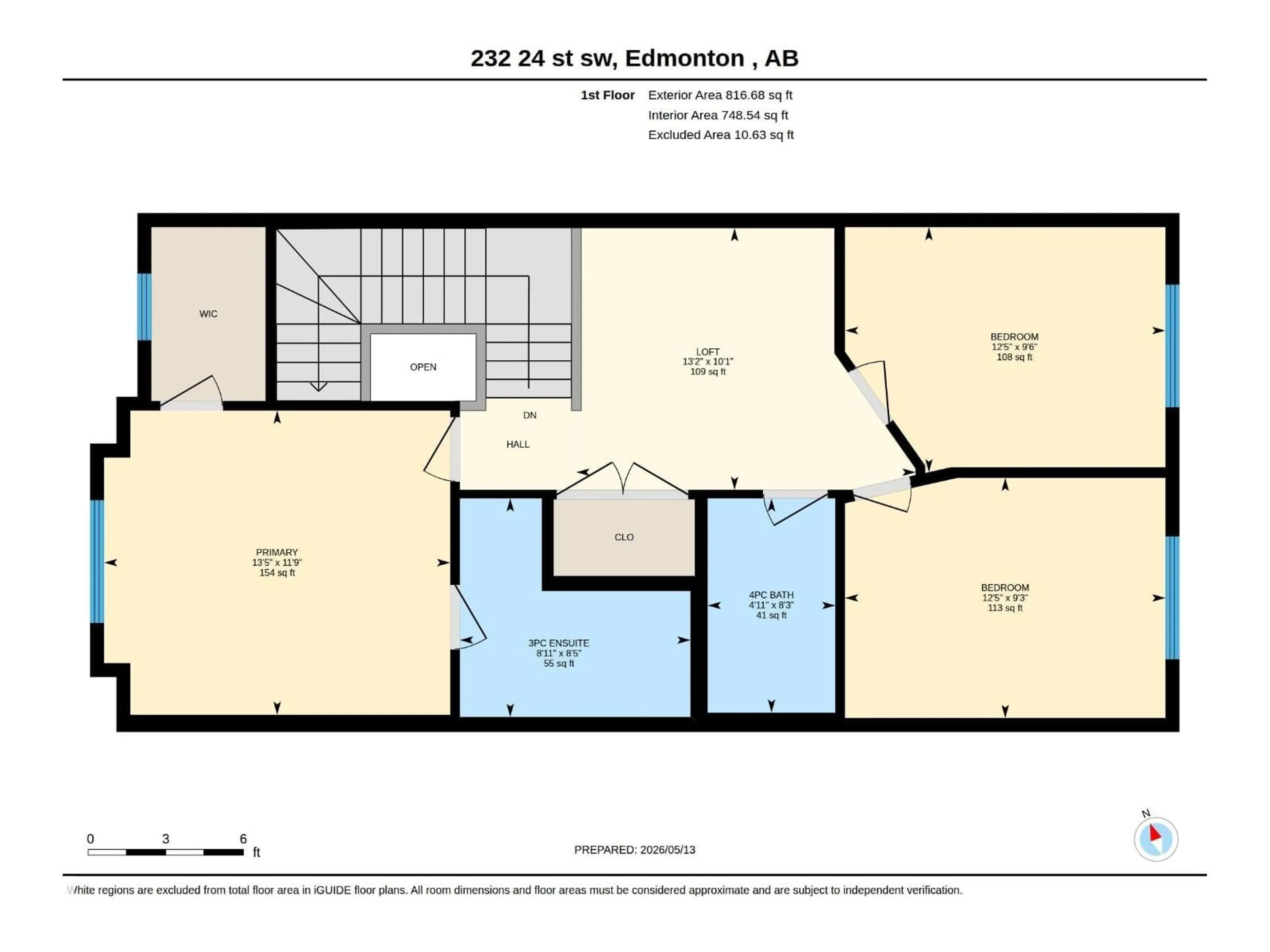 Floor plan for 232 24 ST, Edmonton Alberta T6X3K4